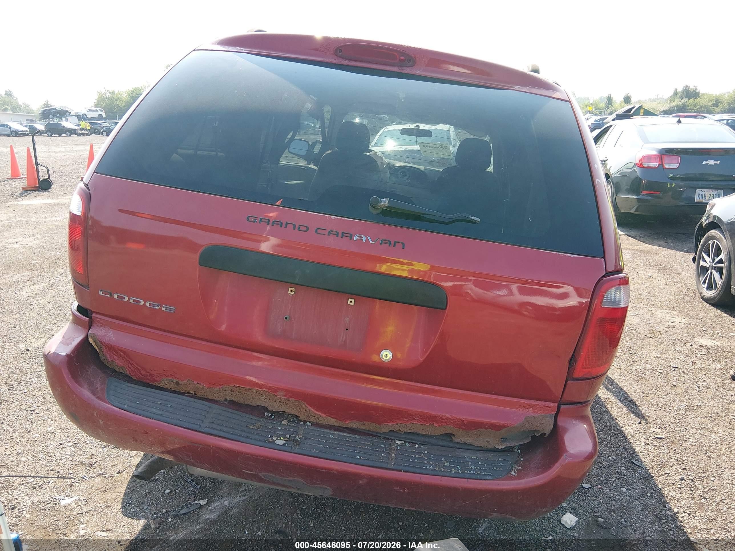2006 Dodge Grand Caravan Se Red vin: 1D4GP24R86B716854