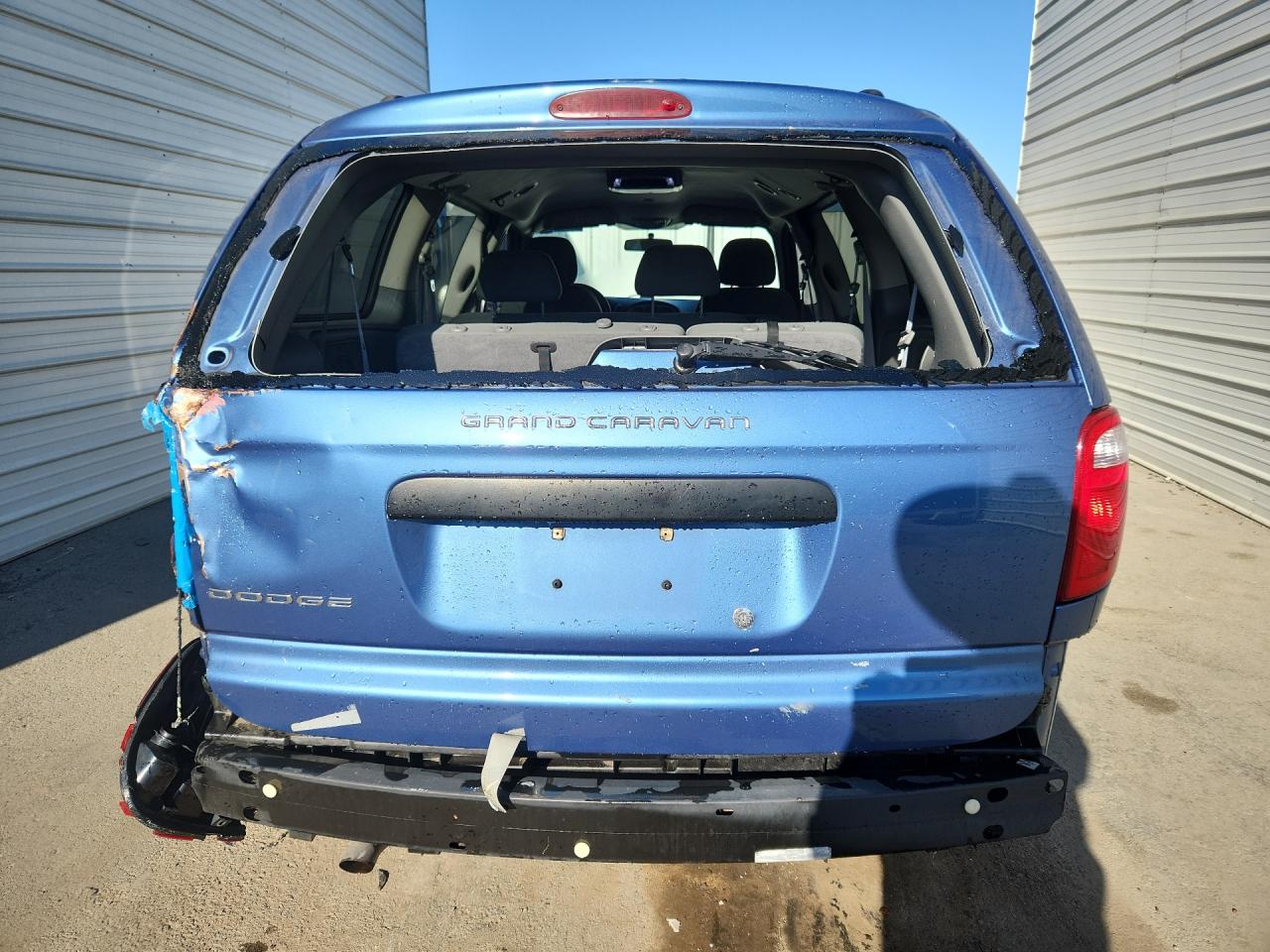2007 Dodge Grand Caravan Se Blue vin: 1D4GP24R87B167240 Damage: Lift Gate, Severe Damage, Replacement Required