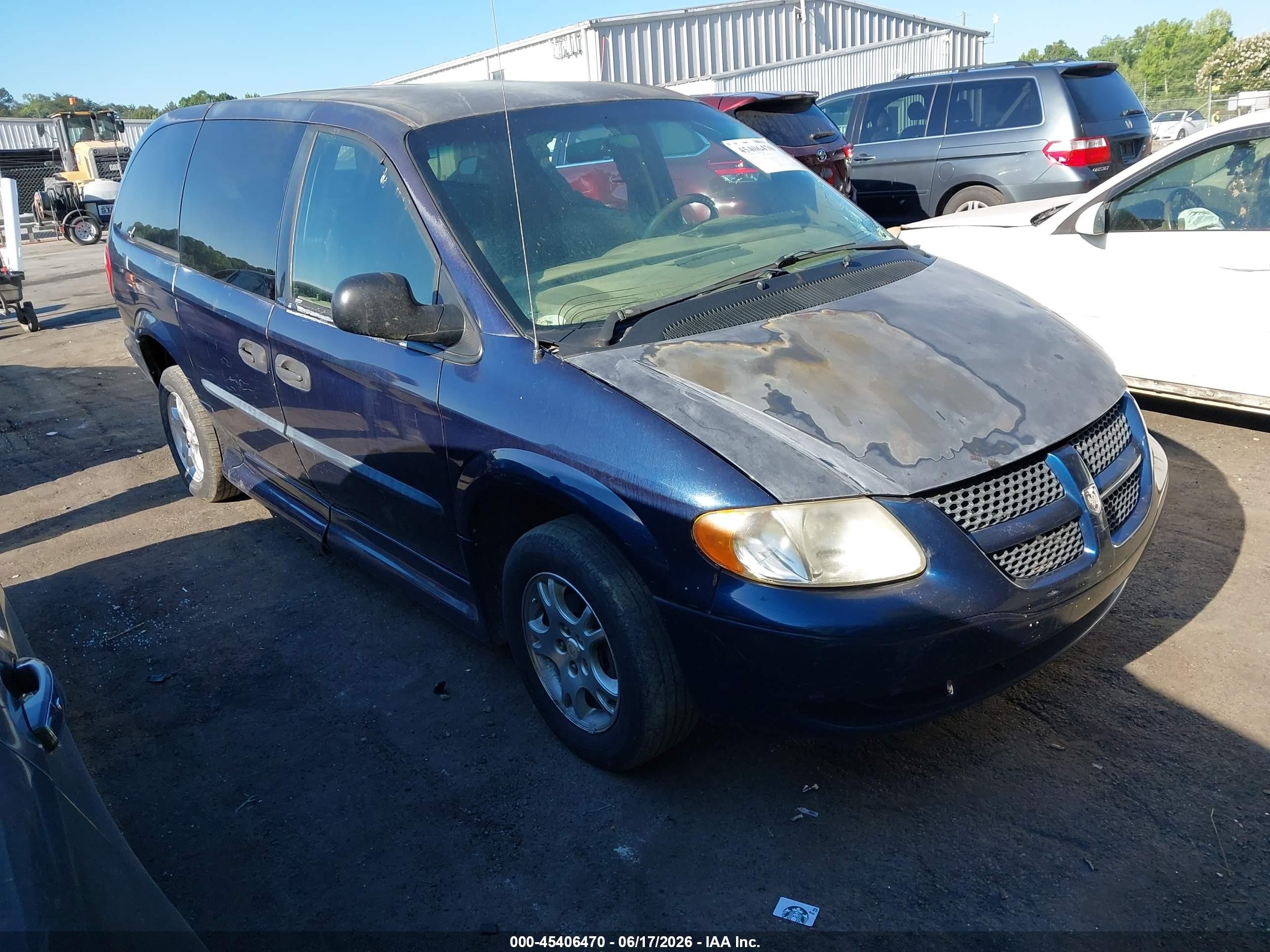 2003 Dodge Grand Caravan Se Blue vin: 1D4GP24R93B330374