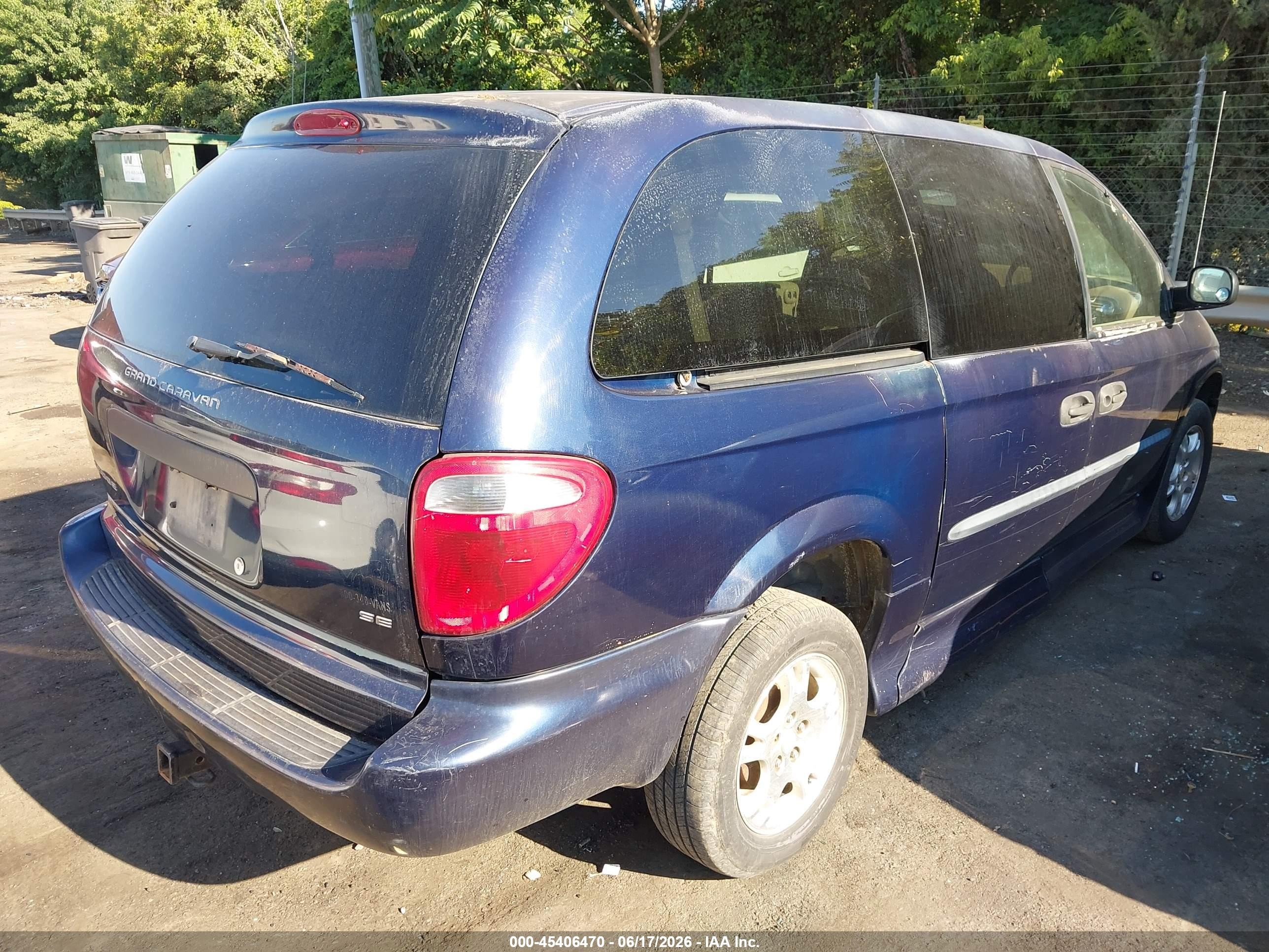 2003 Dodge Grand Caravan Se Blue vin: 1D4GP24R93B330374