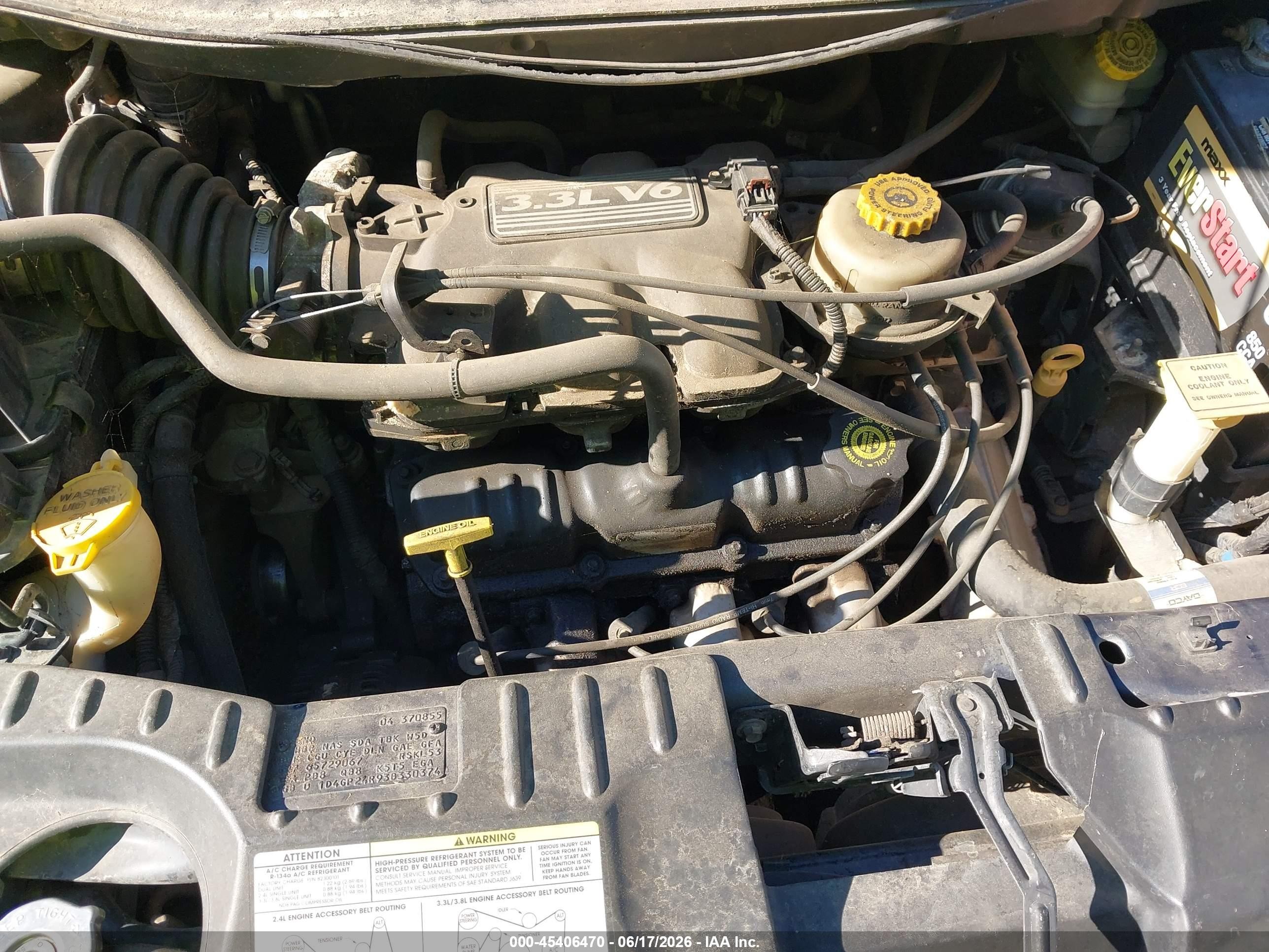 2003 Dodge Grand Caravan Se Blue vin: 1D4GP24R93B330374