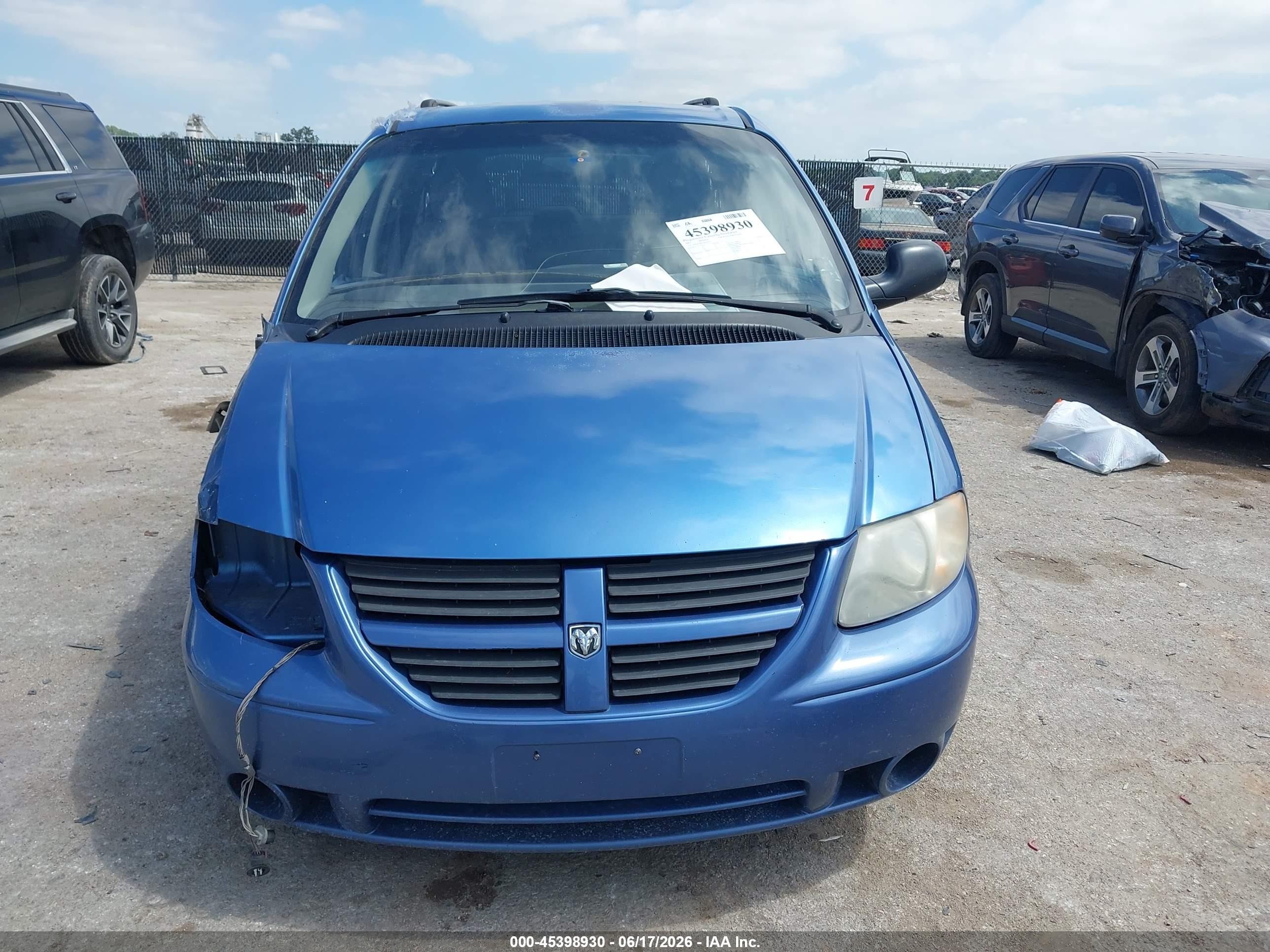 2007 Dodge Grand Caravan Se Синий vin: 1D4GP24R97B194320