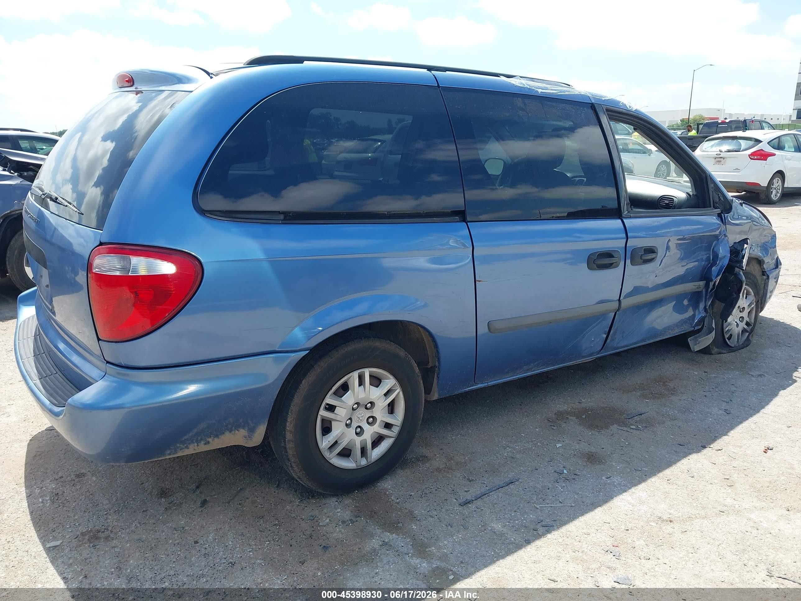 2007 Dodge Grand Caravan Se Синий vin: 1D4GP24R97B194320