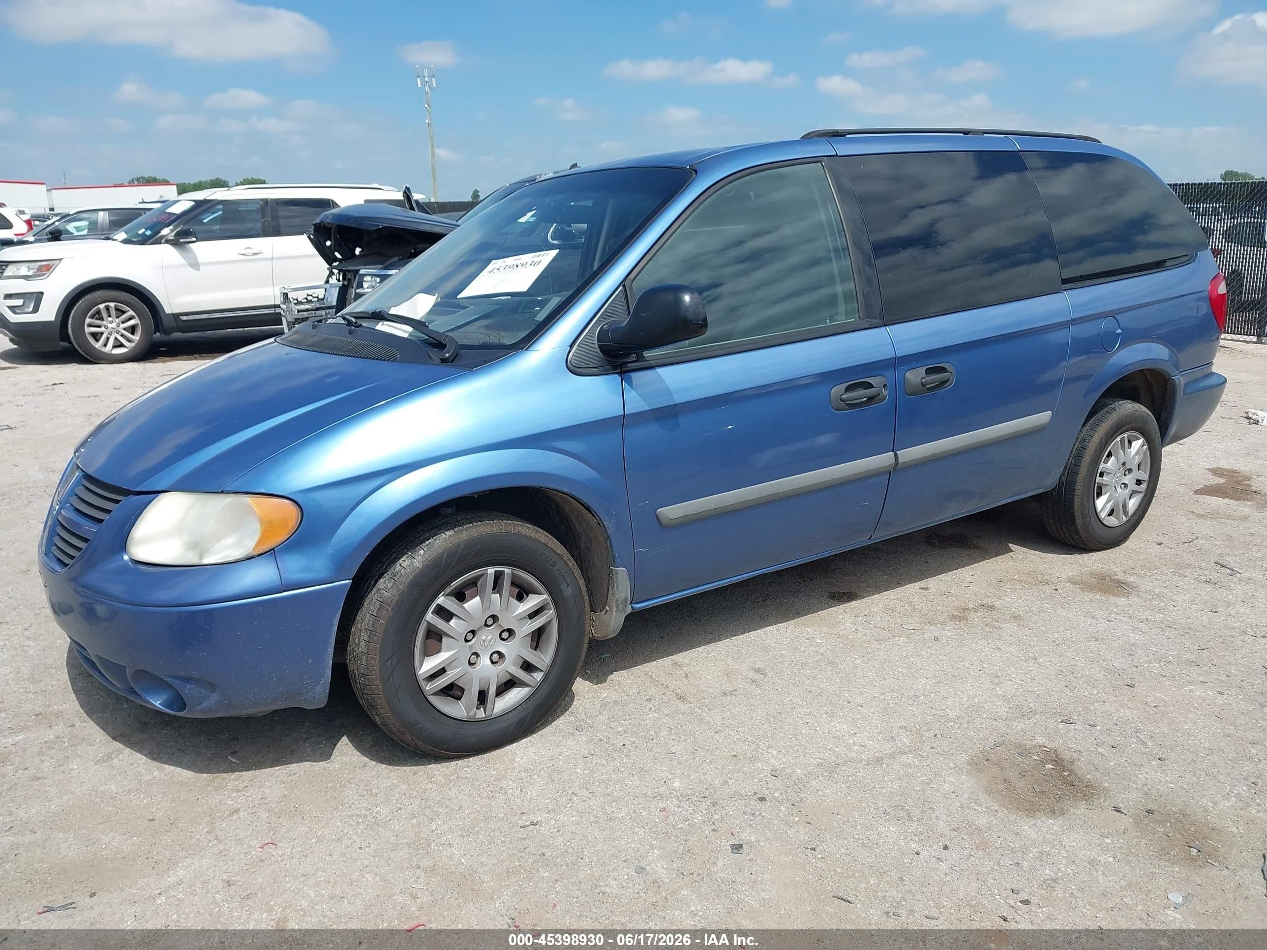 2007 Dodge Grand Caravan Se Синий vin: 1D4GP24R97B194320