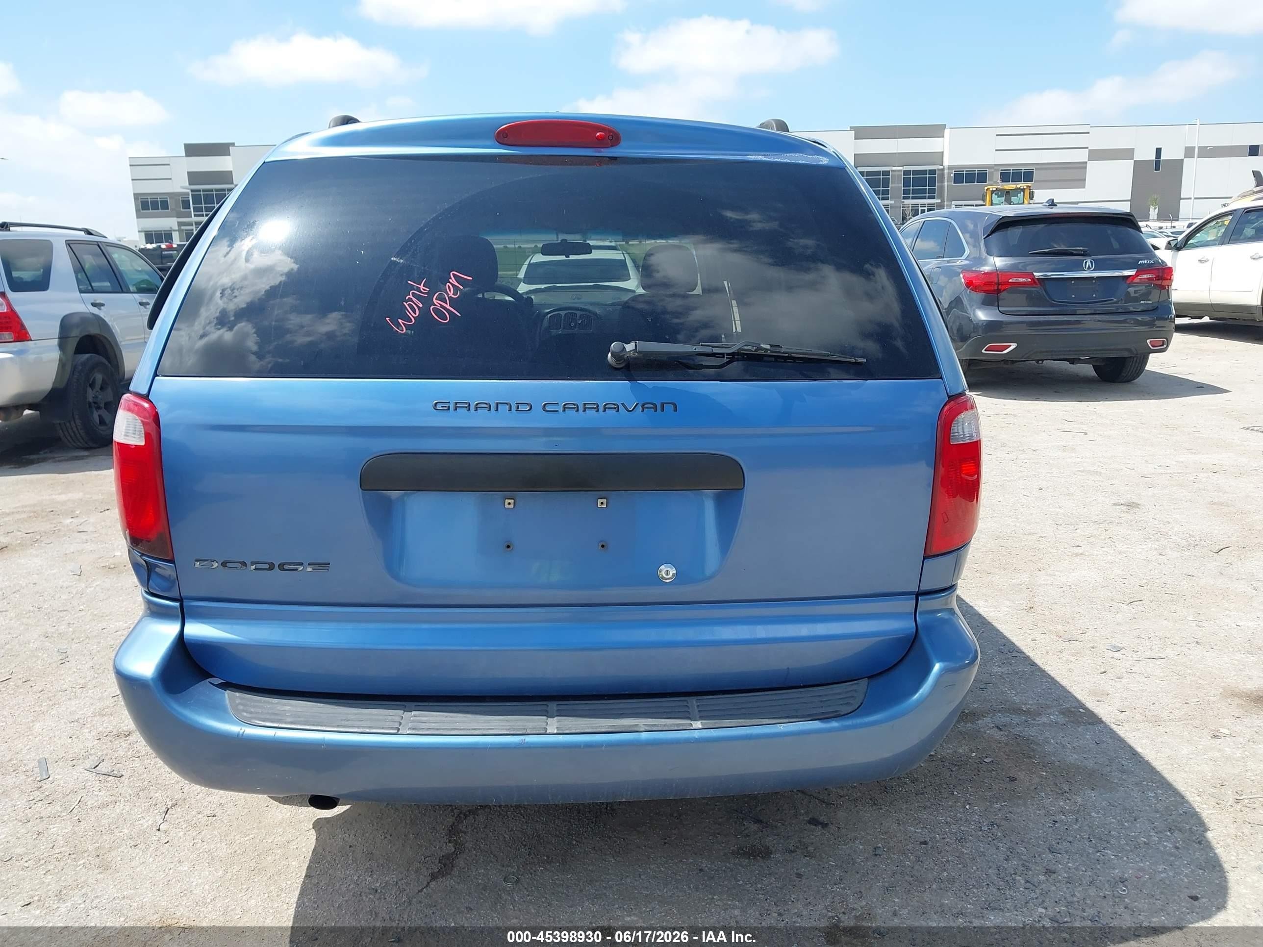 2007 Dodge Grand Caravan Se Синий vin: 1D4GP24R97B194320