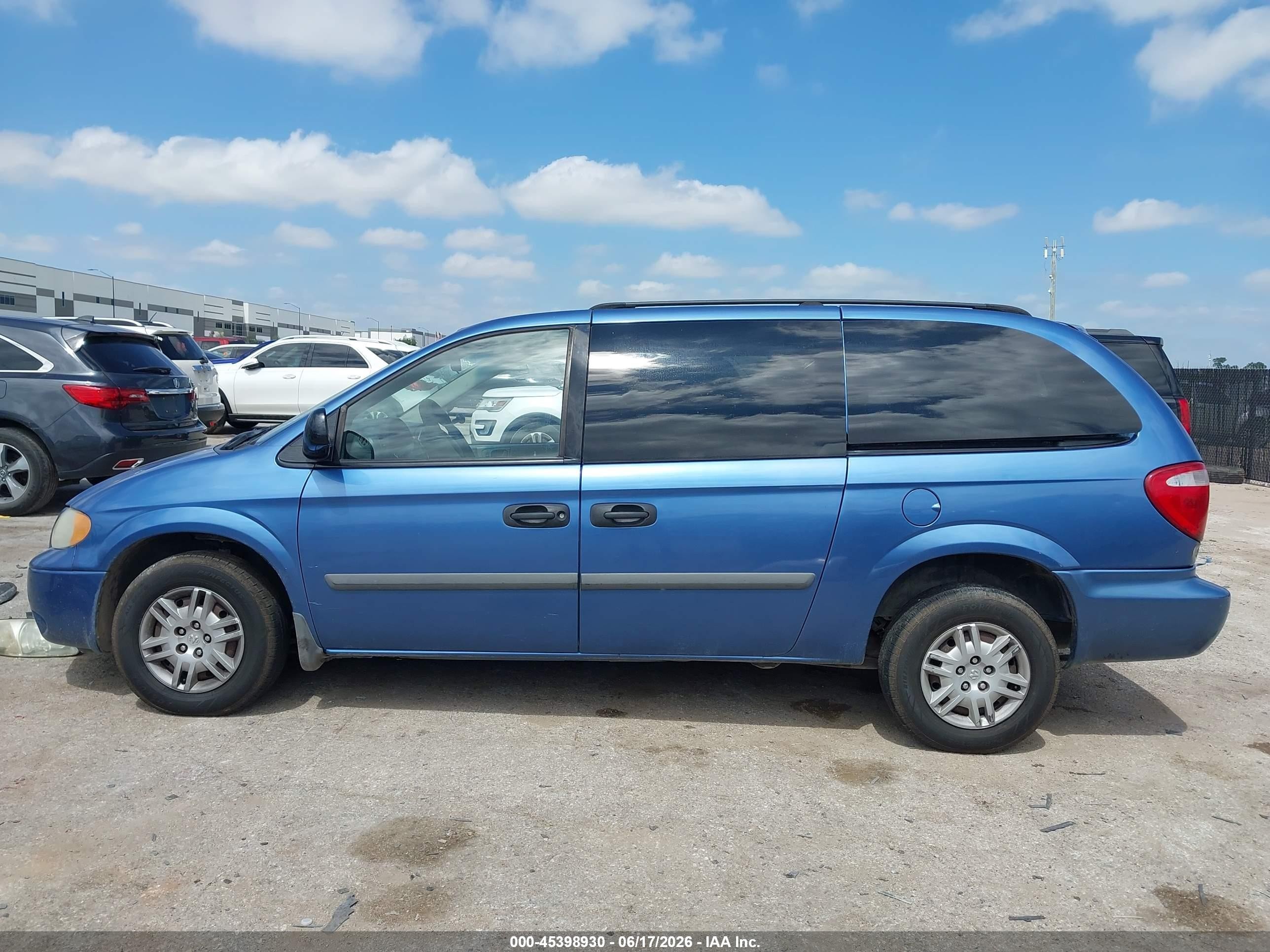 2007 Dodge Grand Caravan Se Синий vin: 1D4GP24R97B194320