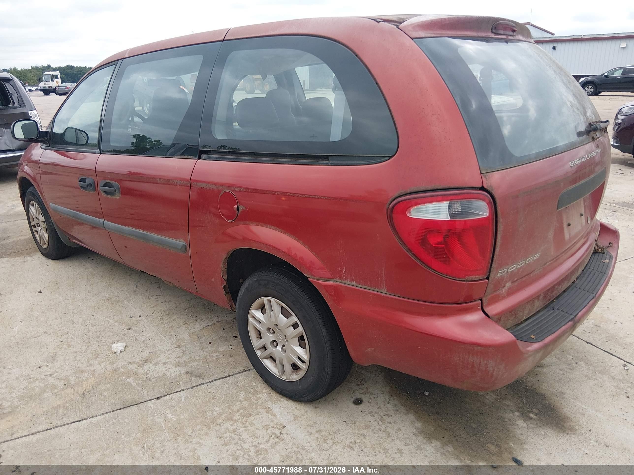 2005 Dodge Grand Caravan Se Red vin: 1D4GP24RX5B220131