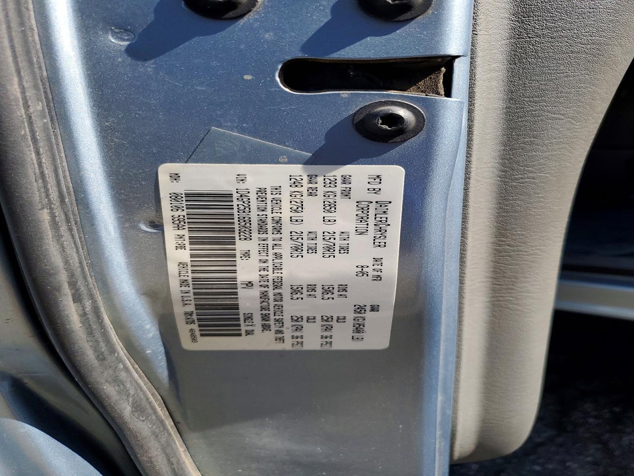 2006 Dodge Caravan Se Blue vin: 1D4GP25B16B503228