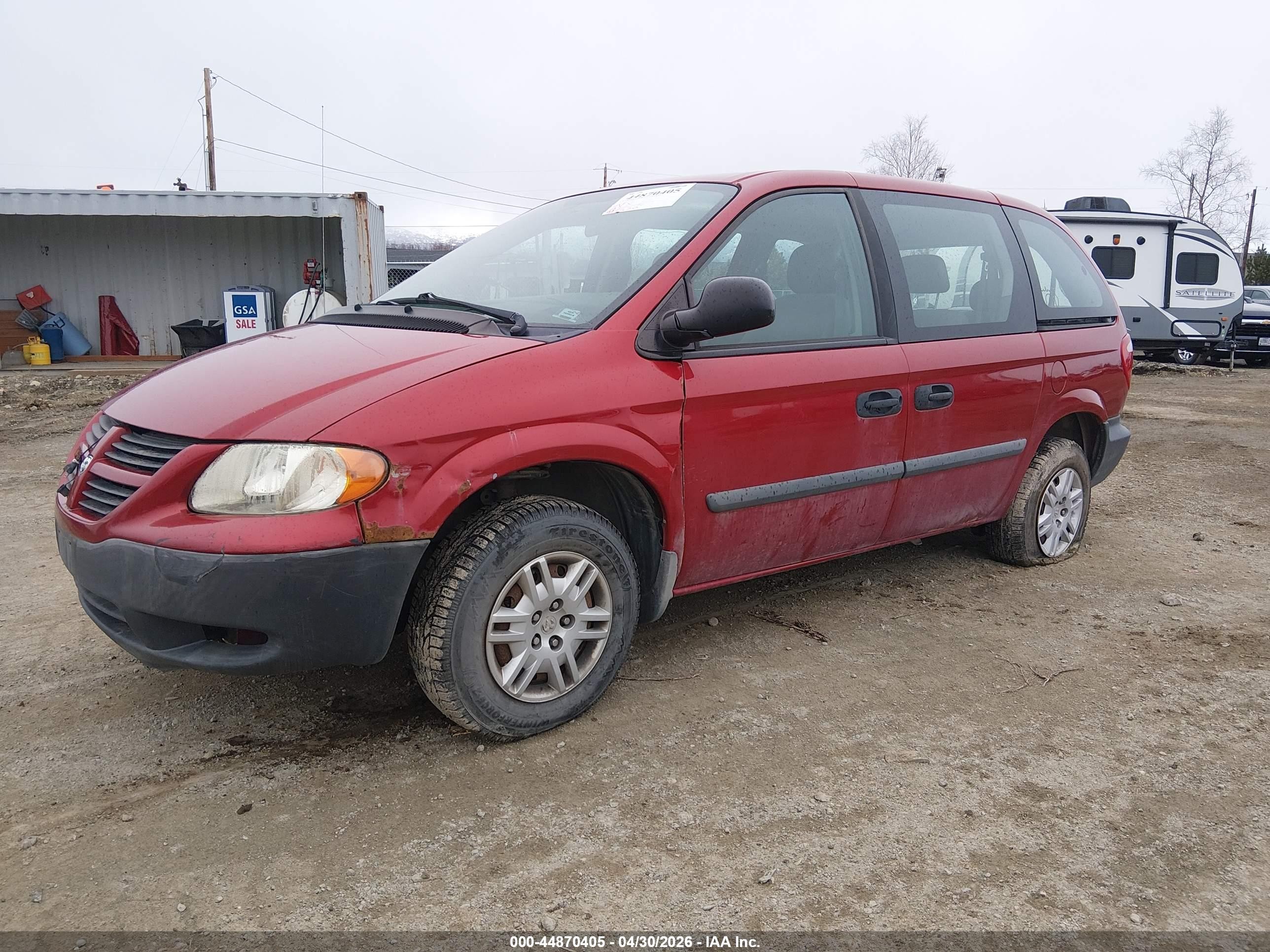 2007 Dodge Caravan Se Red vin: 1D4GP25B17B149311