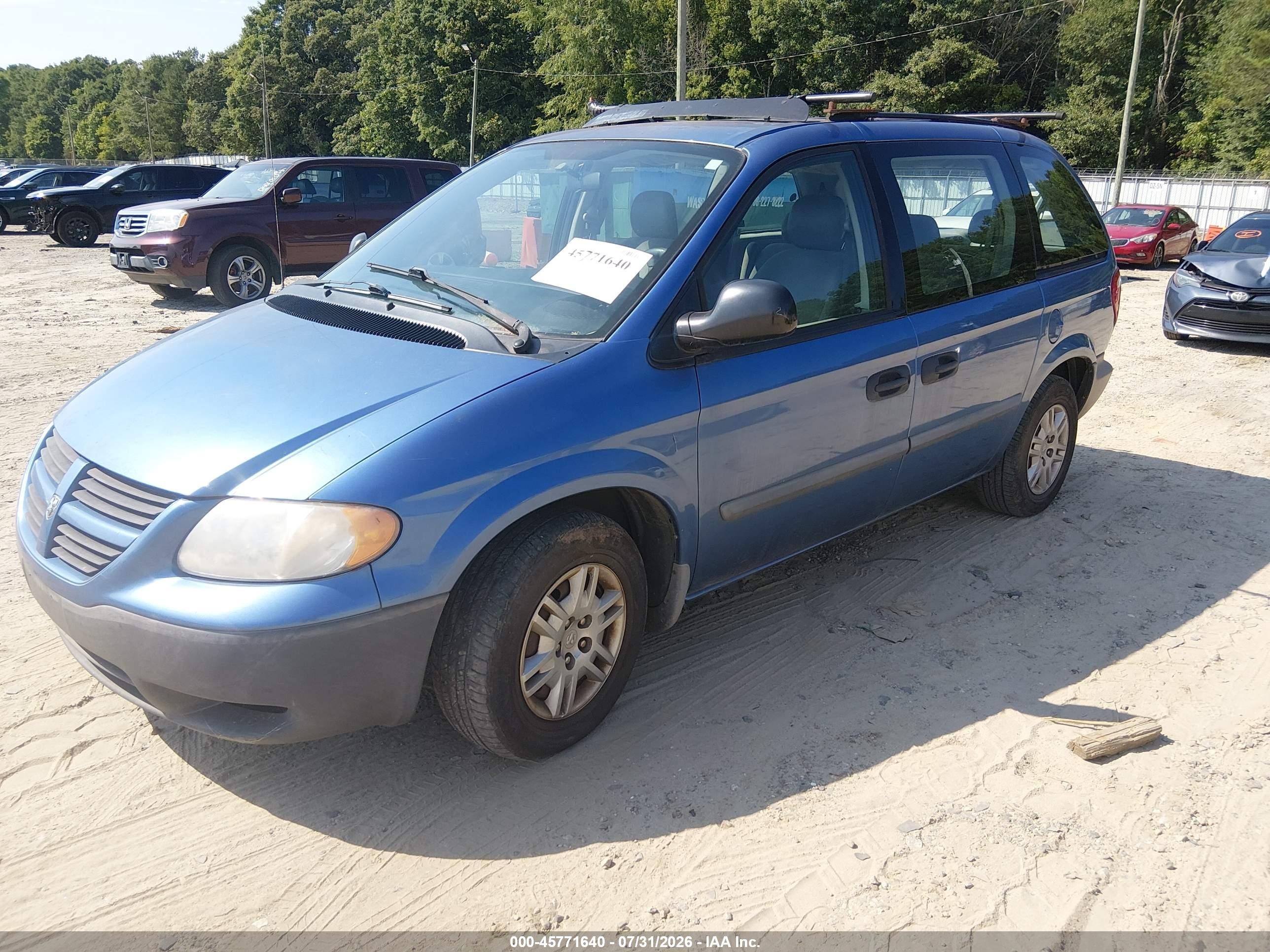 2007 Dodge Caravan Se Blue vin: 1D4GP25B27B155523