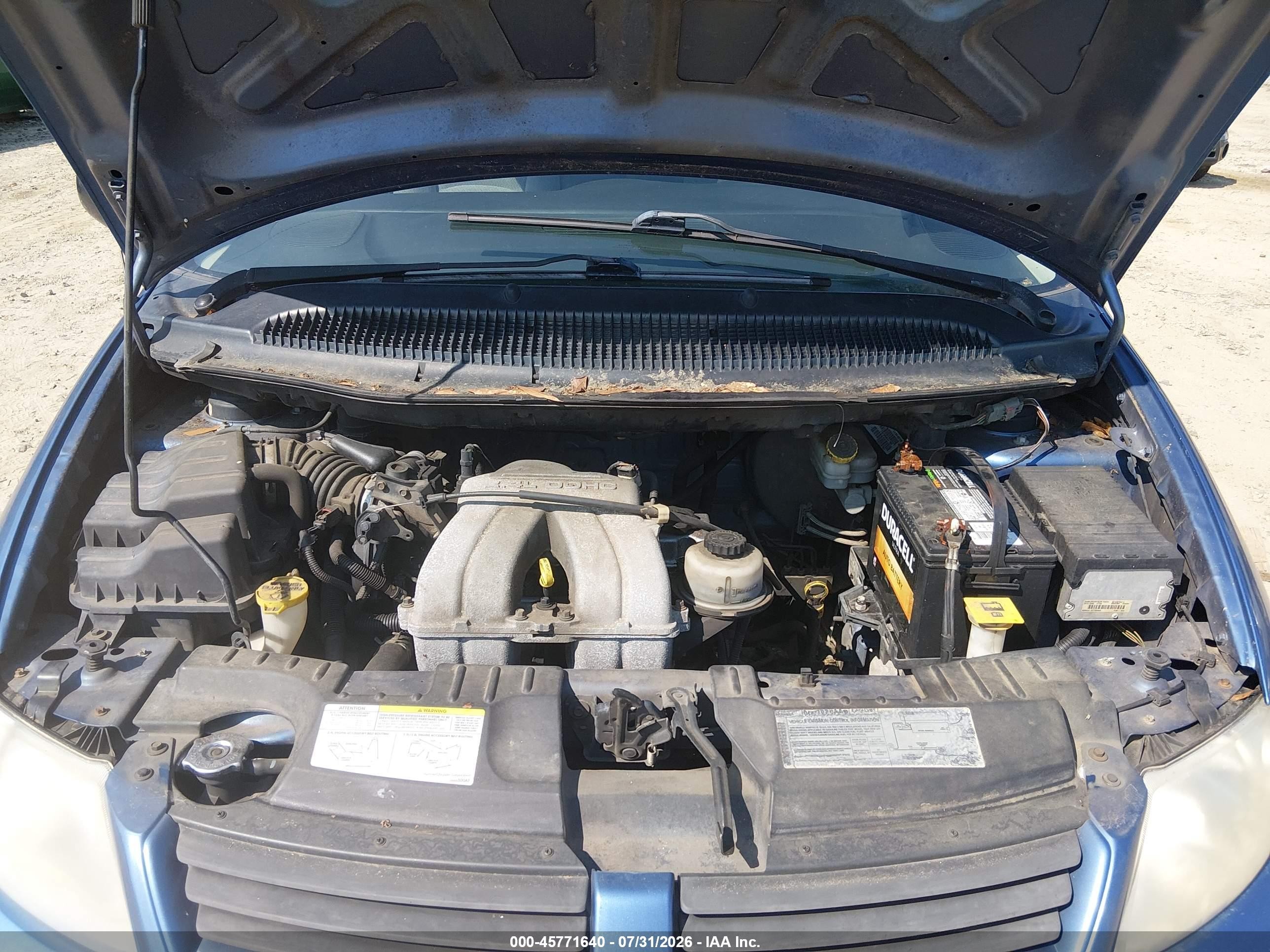 2007 Dodge Caravan Se Blue vin: 1D4GP25B27B155523