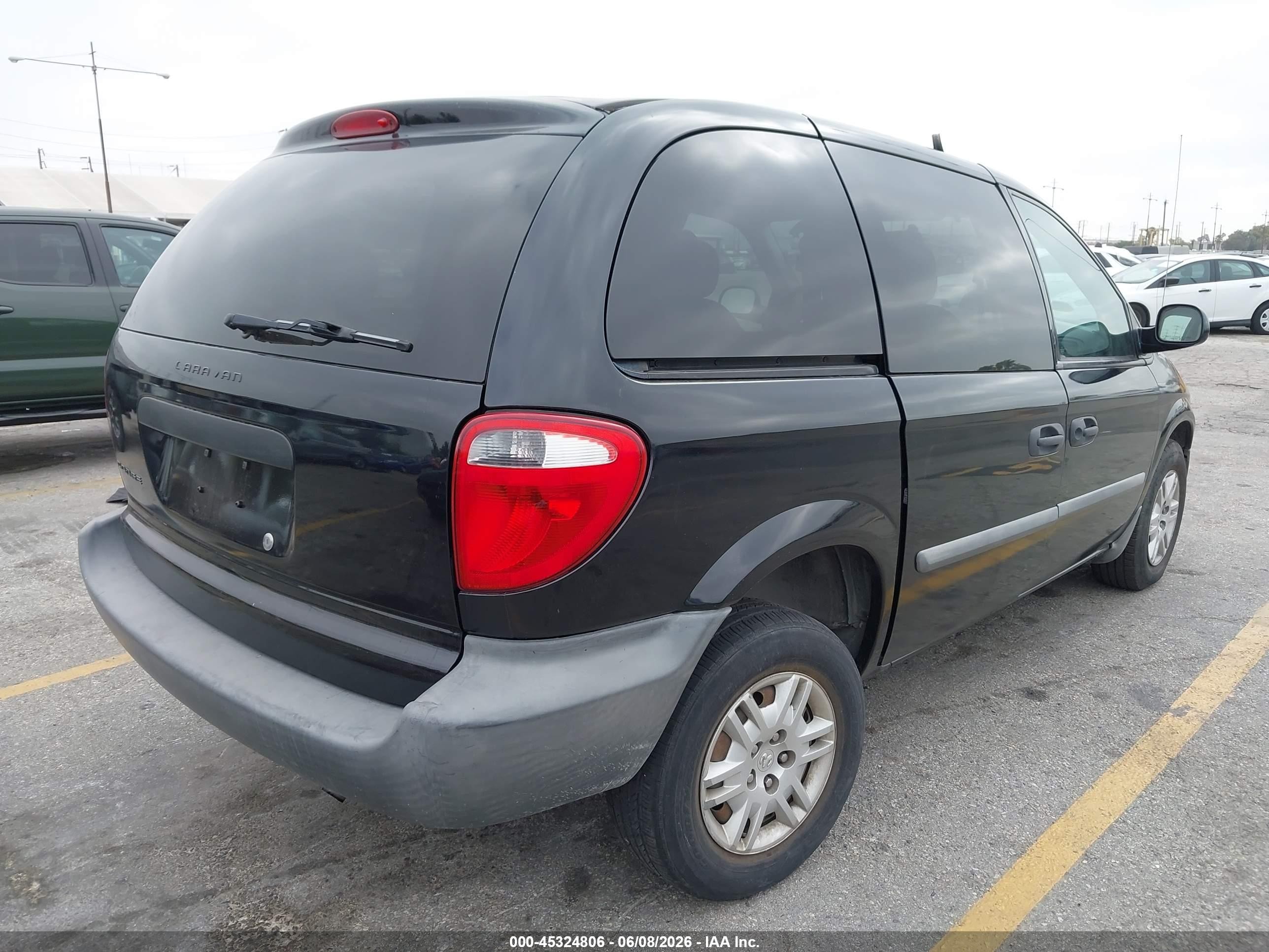 2006 Dodge Caravan Se Black vin: 1D4GP25B56B750445