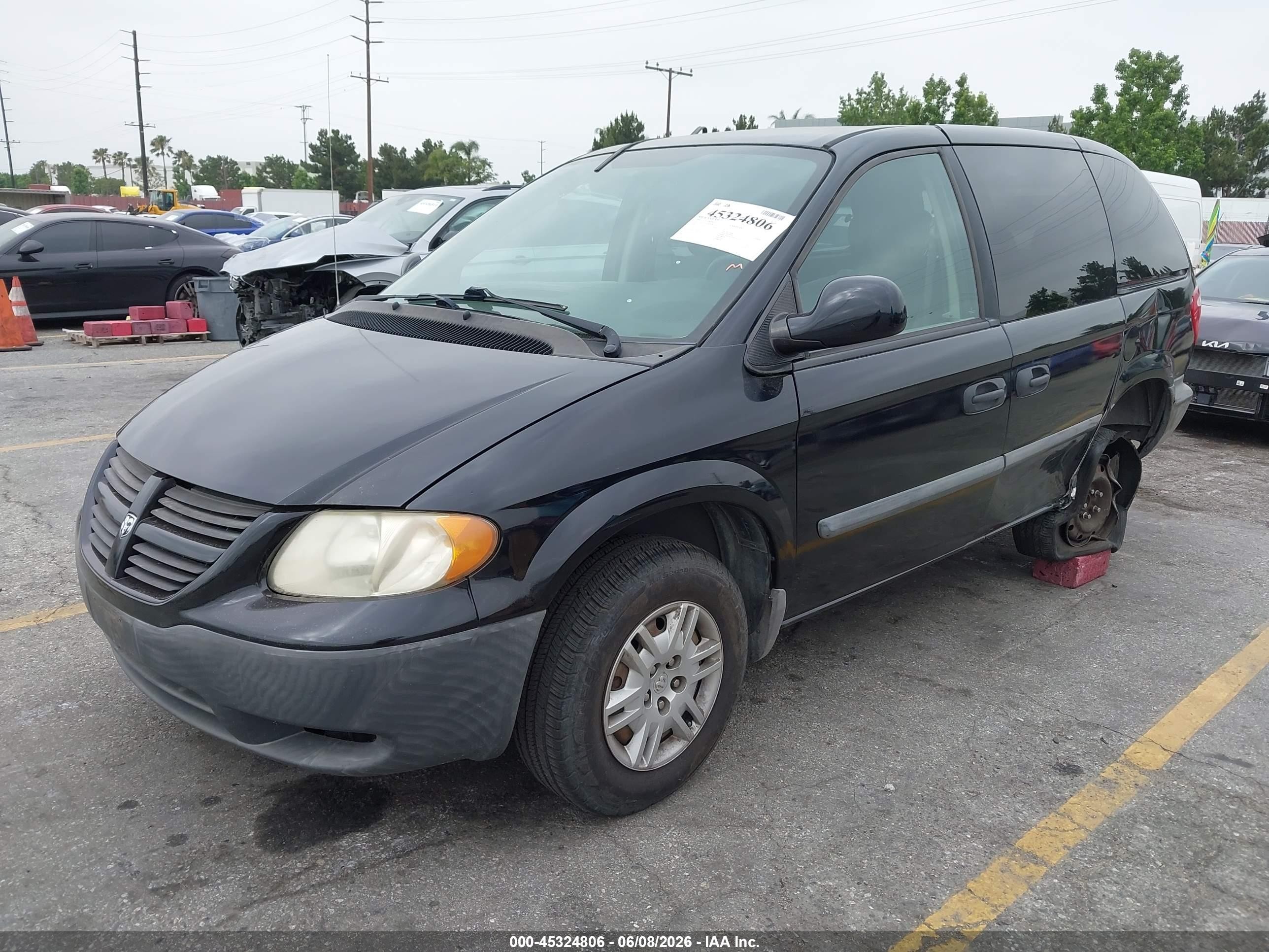 2006 Dodge Caravan Se Black vin: 1D4GP25B56B750445