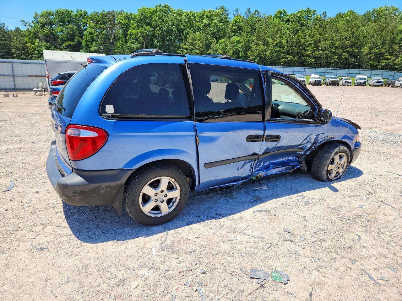 2007 Dodge Caravan Se Blue vin: 1D4GP25B57B196776