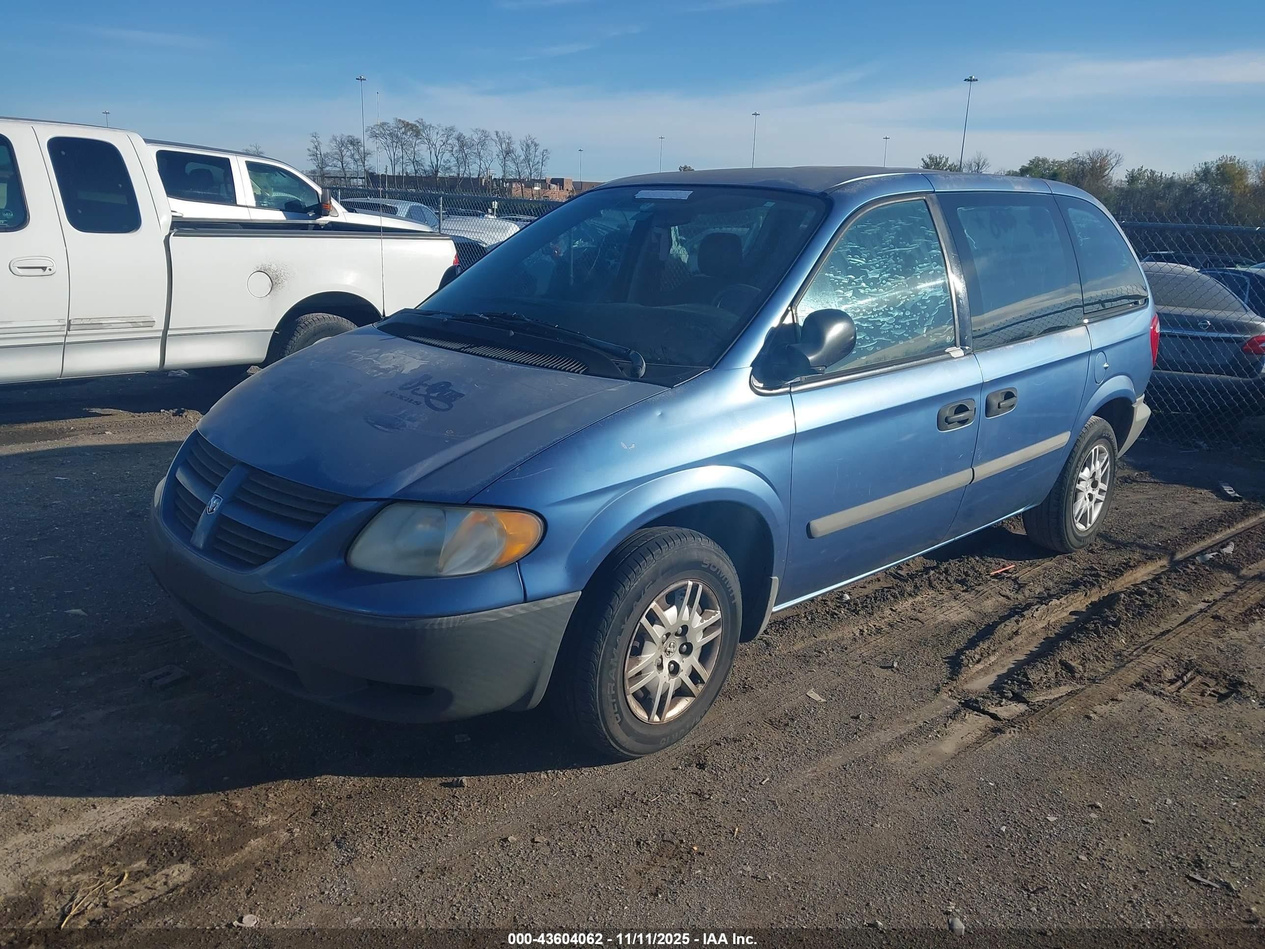 2007 Dodge Caravan Se Синий vin: 1D4GP25B77B111436