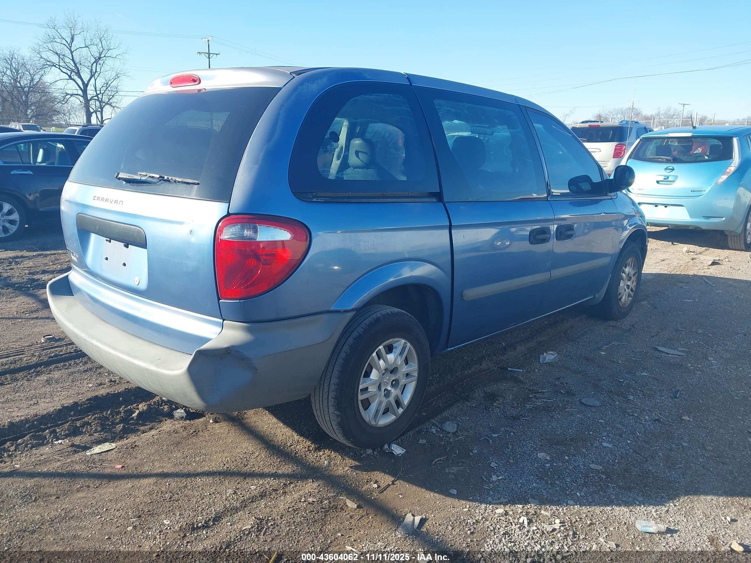 2007 Dodge Caravan Se Синий vin: 1D4GP25B77B111436