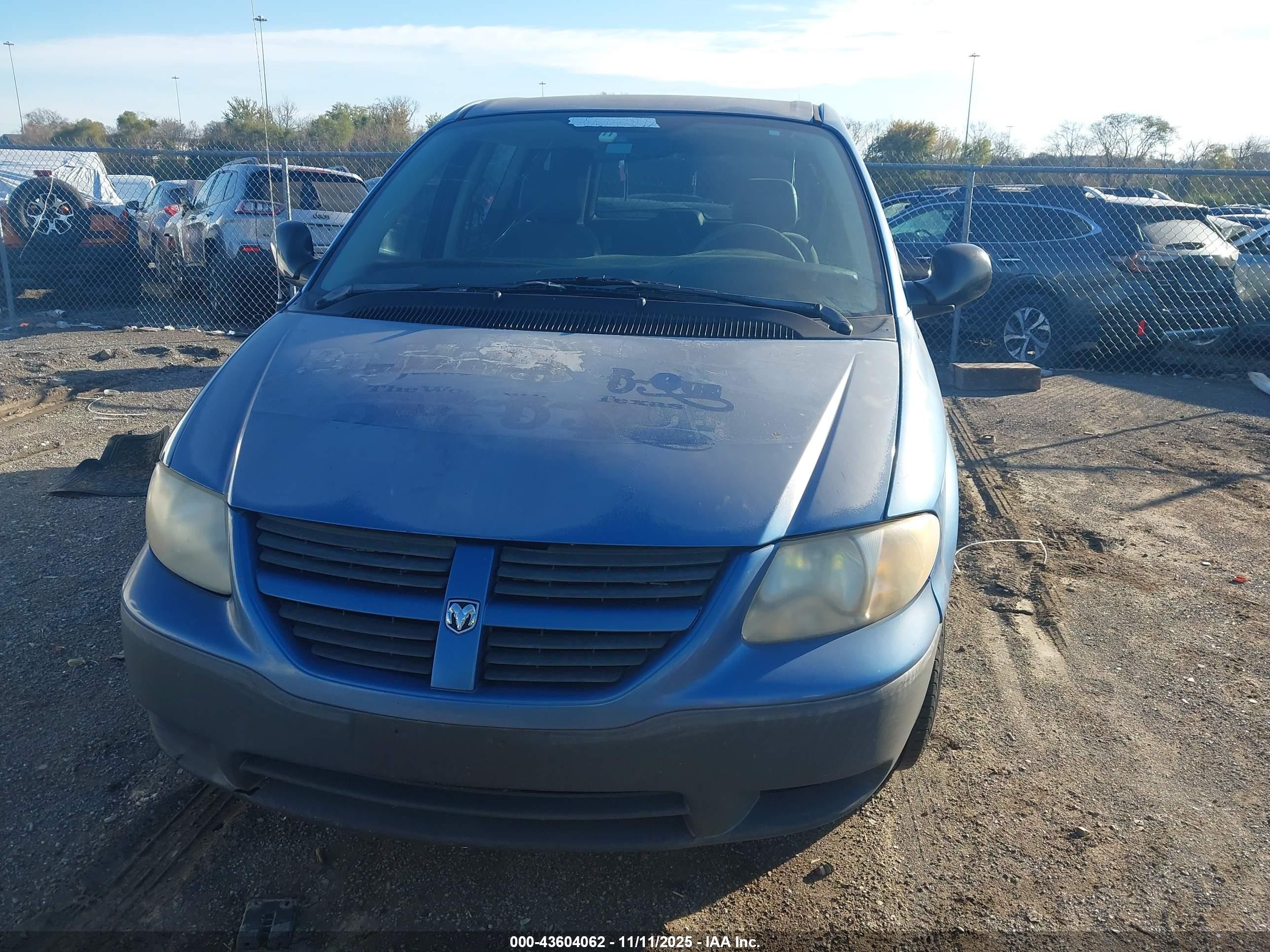 2007 Dodge Caravan Se Синий vin: 1D4GP25B77B111436