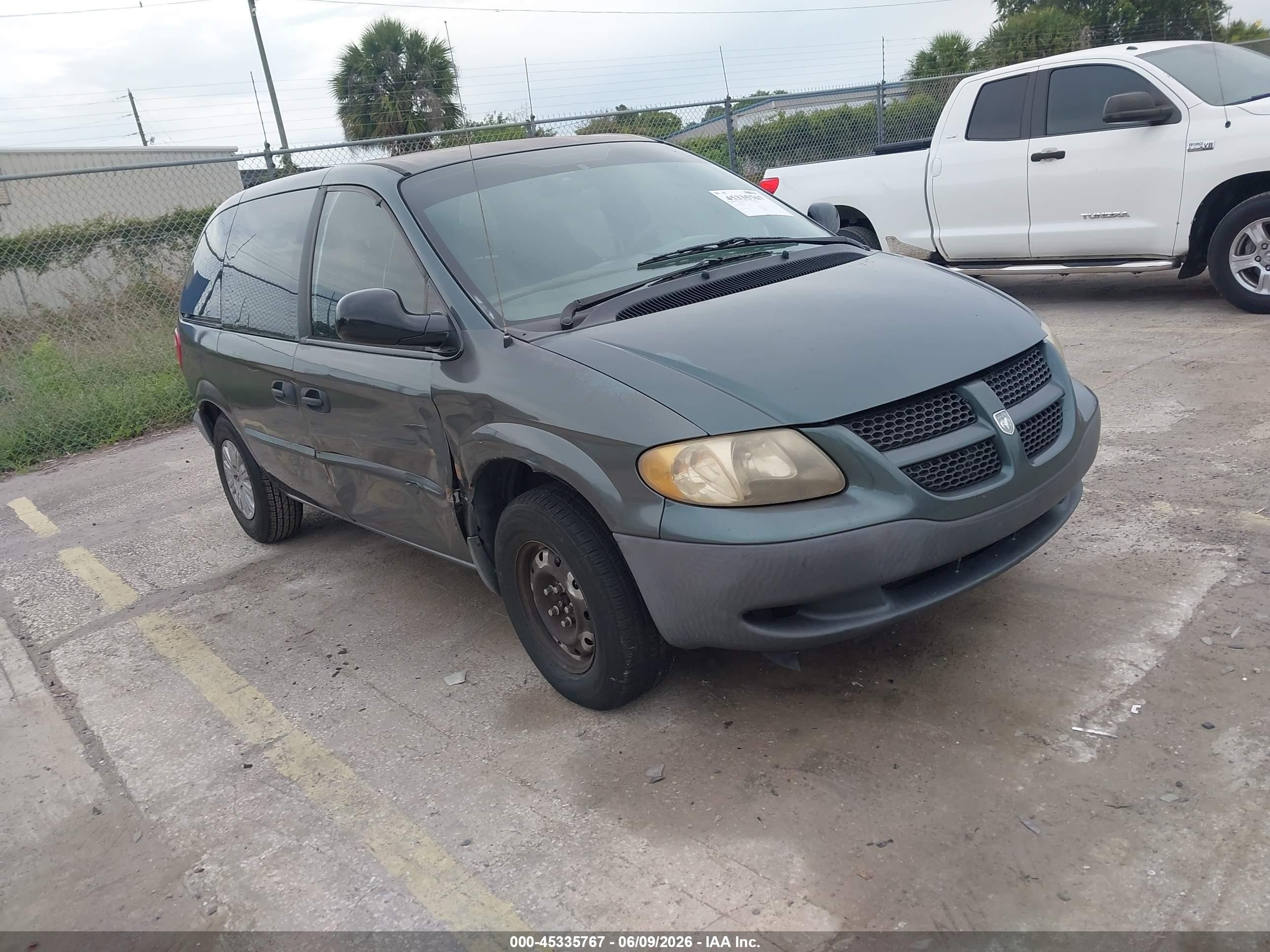 2003 Dodge Caravan Se Gray vin: 1D4GP25B93B169221