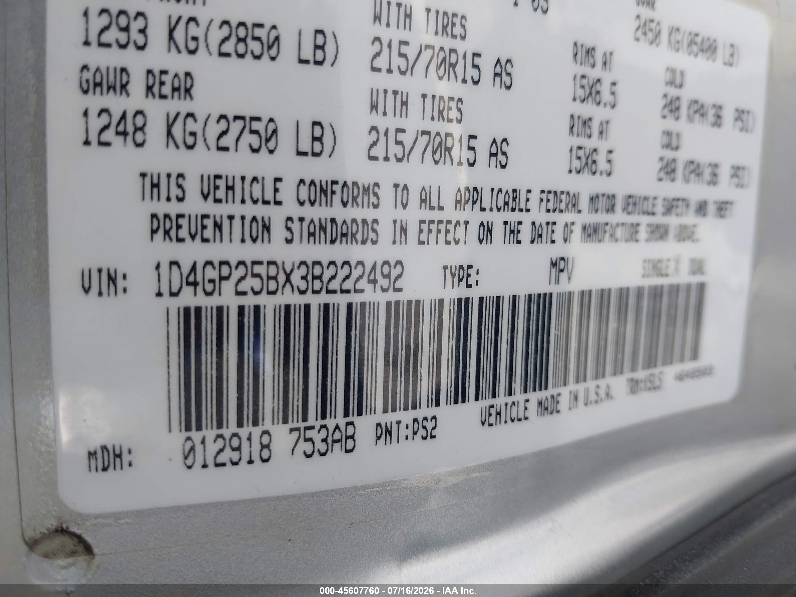 2003 Dodge Caravan Se Silver vin: 1D4GP25BX3B222492