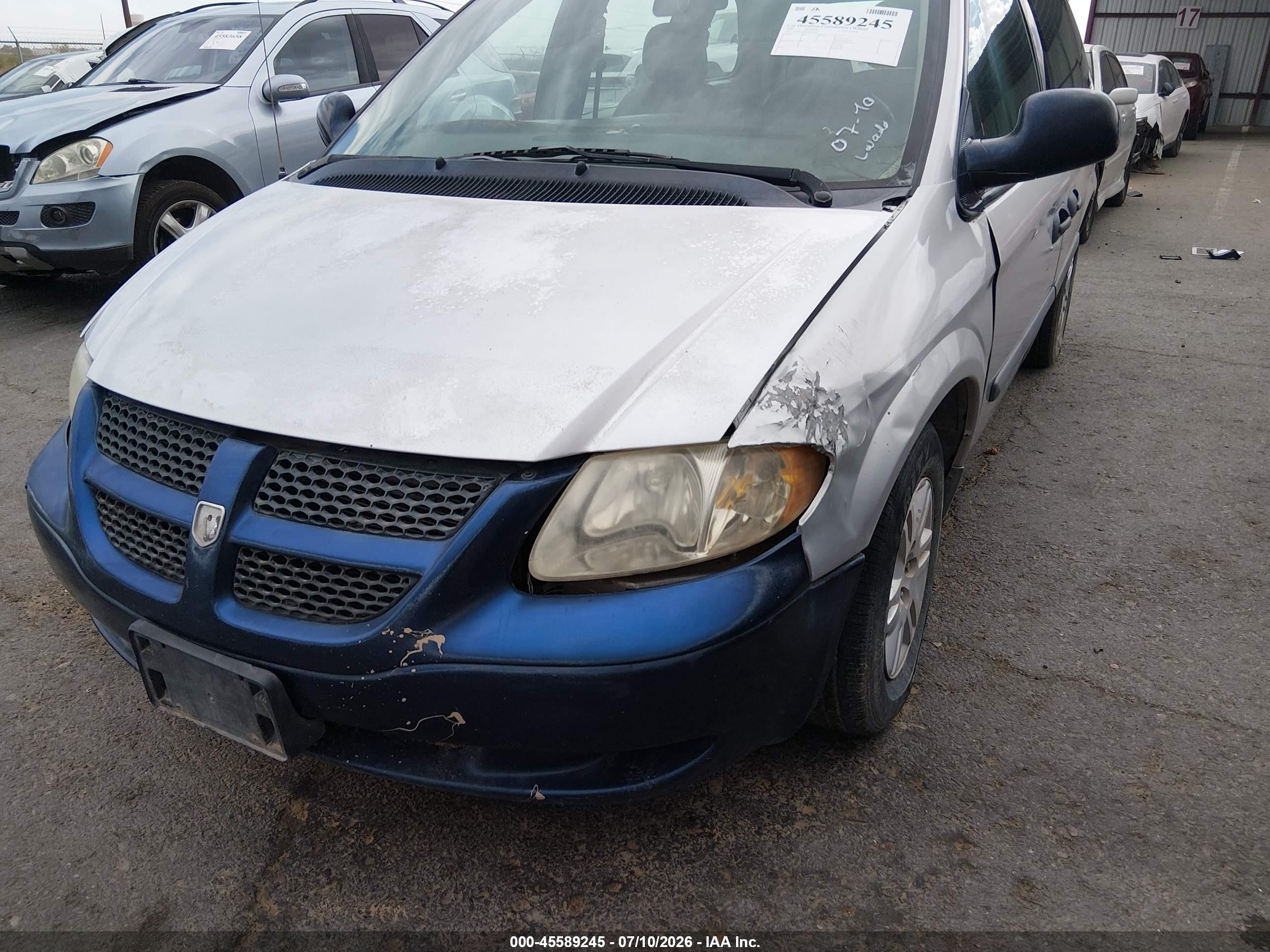 2007 Dodge Caravan Se Silver vin: 1D4GP25BX7B196241