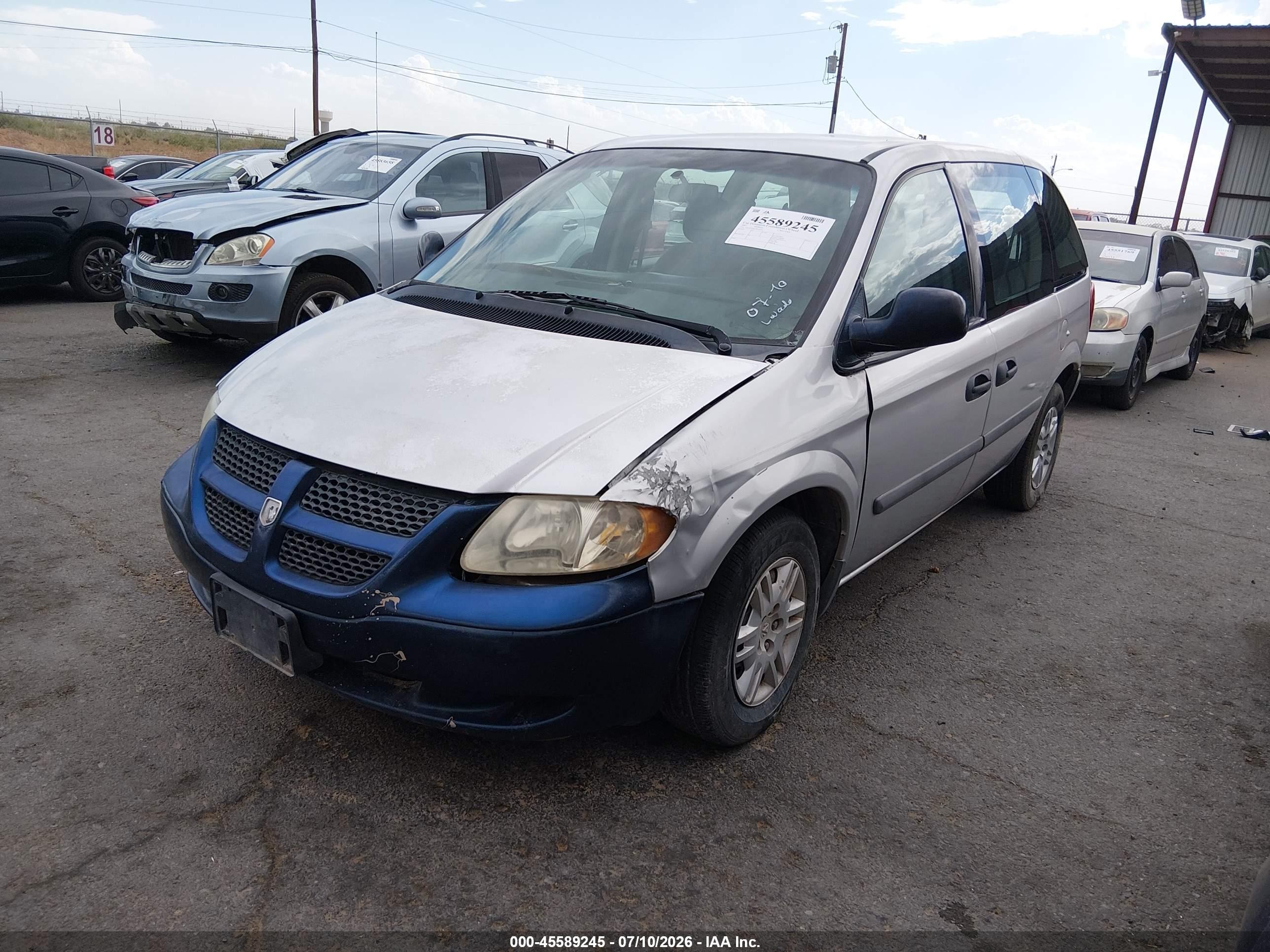 2007 Dodge Caravan Se Silver vin: 1D4GP25BX7B196241
