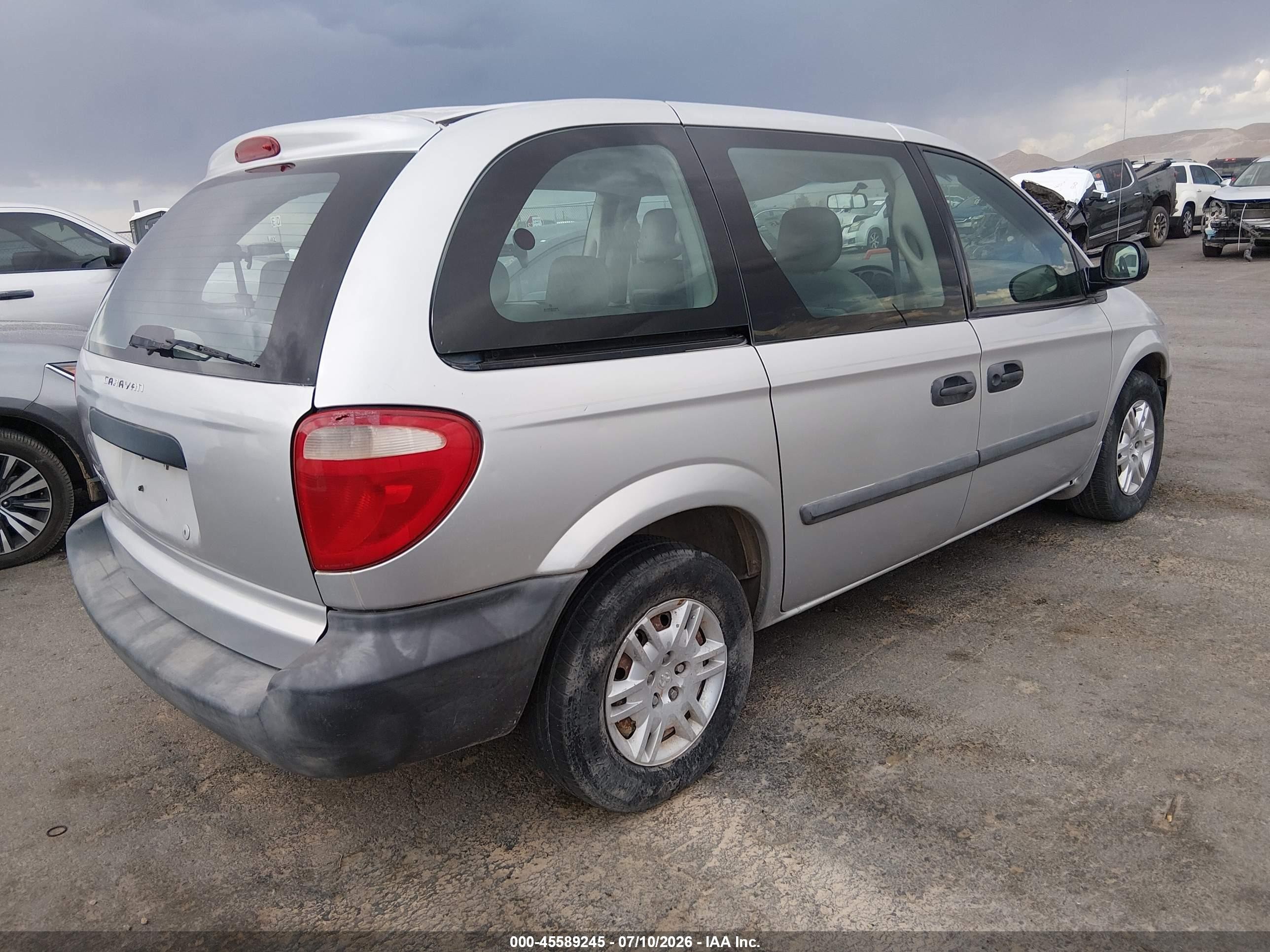 2007 Dodge Caravan Se Silver vin: 1D4GP25BX7B196241