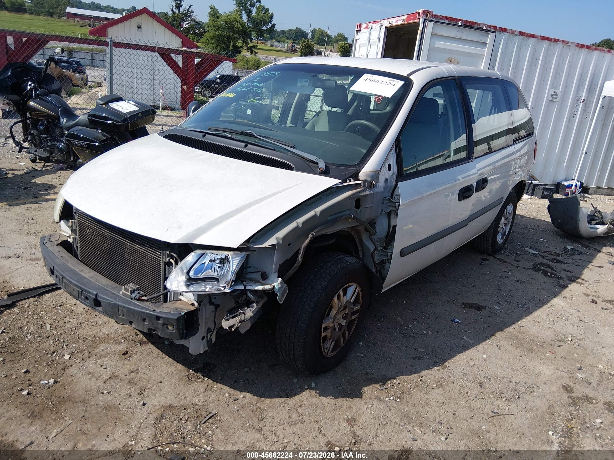 2007 Dodge Caravan Se White vin: 1D4GP25E07B247594
