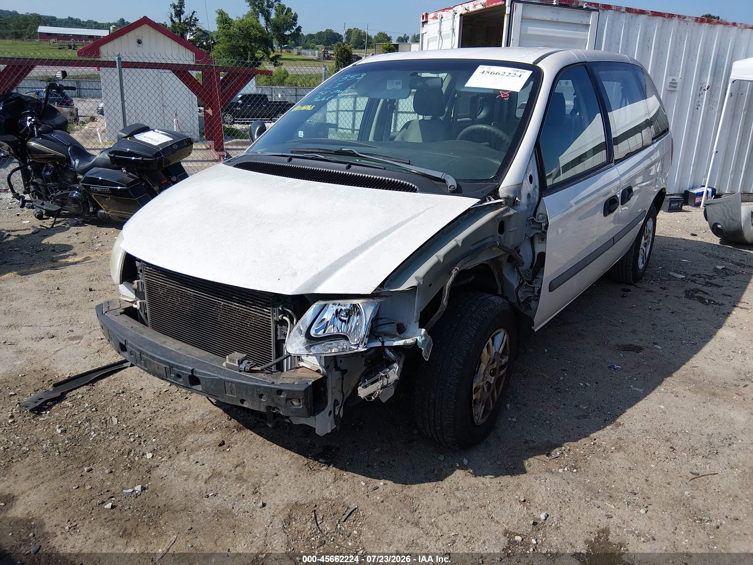 2007 Dodge Caravan Se White vin: 1D4GP25E07B247594