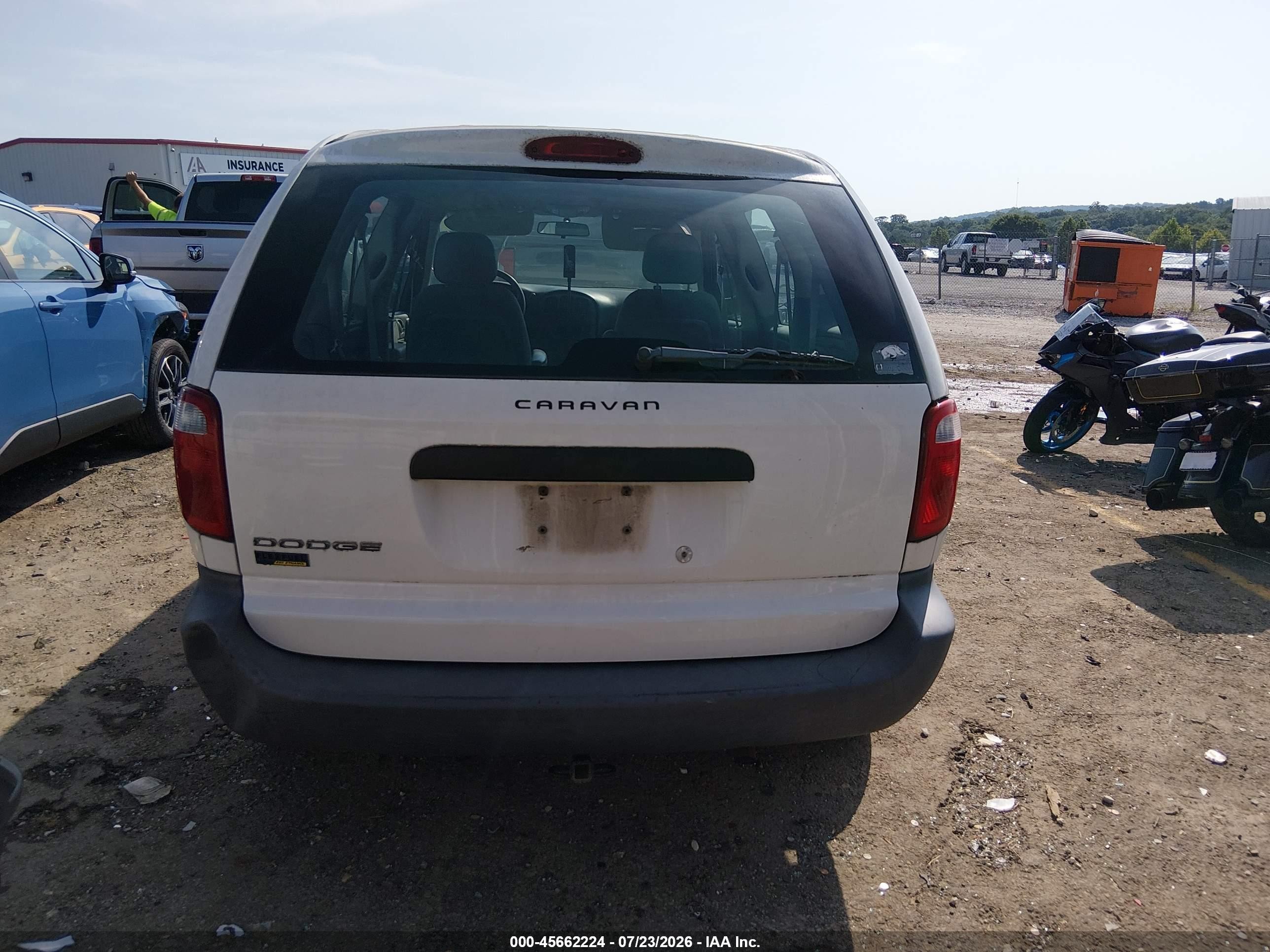 2007 Dodge Caravan Se White vin: 1D4GP25E07B247594