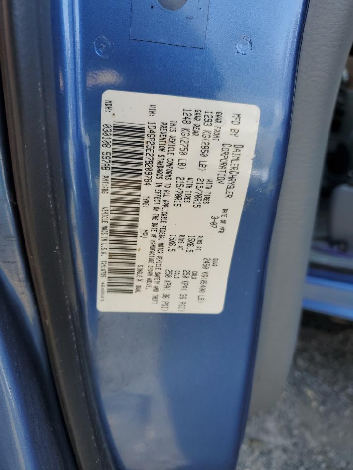 2007 Dodge Caravan Se Blue vin: 1D4GP25E27B209784
