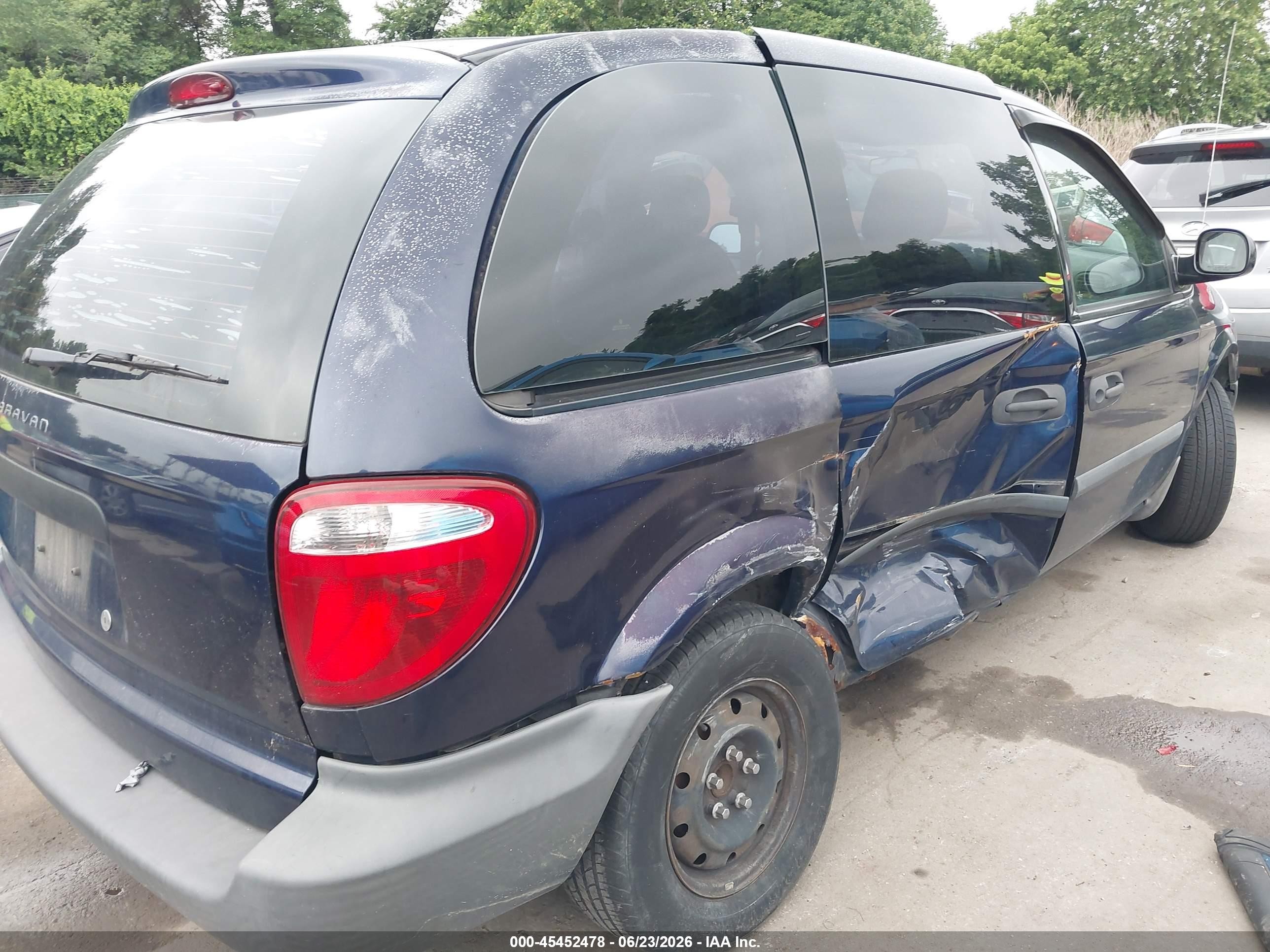 2006 Dodge Caravan Se Blue vin: 1D4GP25EX6B508535