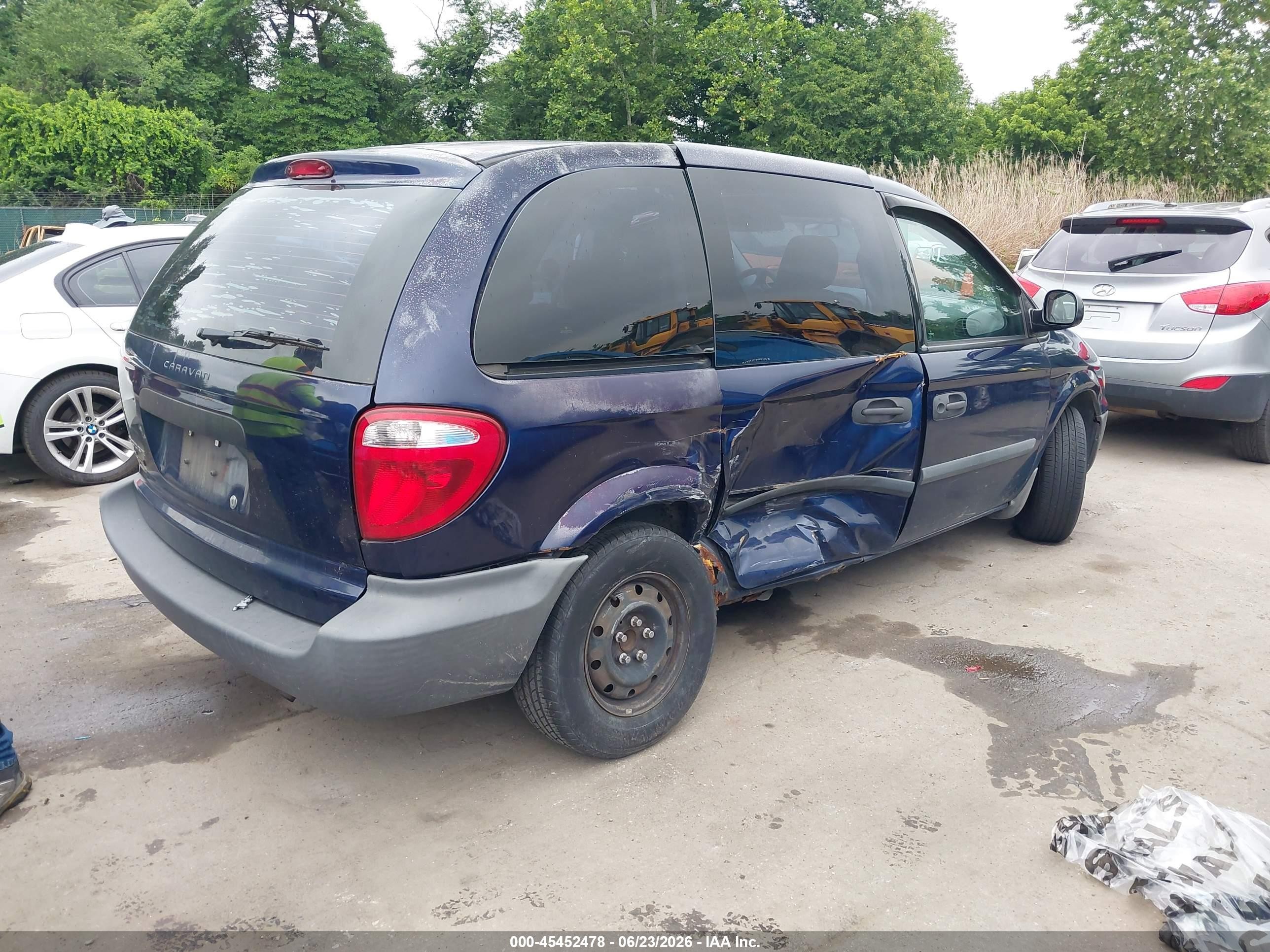 2006 Dodge Caravan Se Blue vin: 1D4GP25EX6B508535