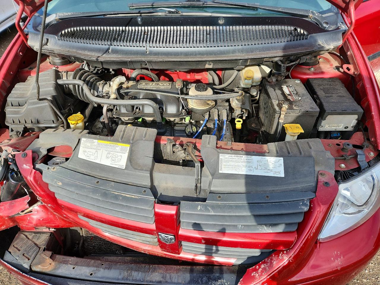2007 Dodge Caravan Se Red vin: 1D4GP25R07B132206