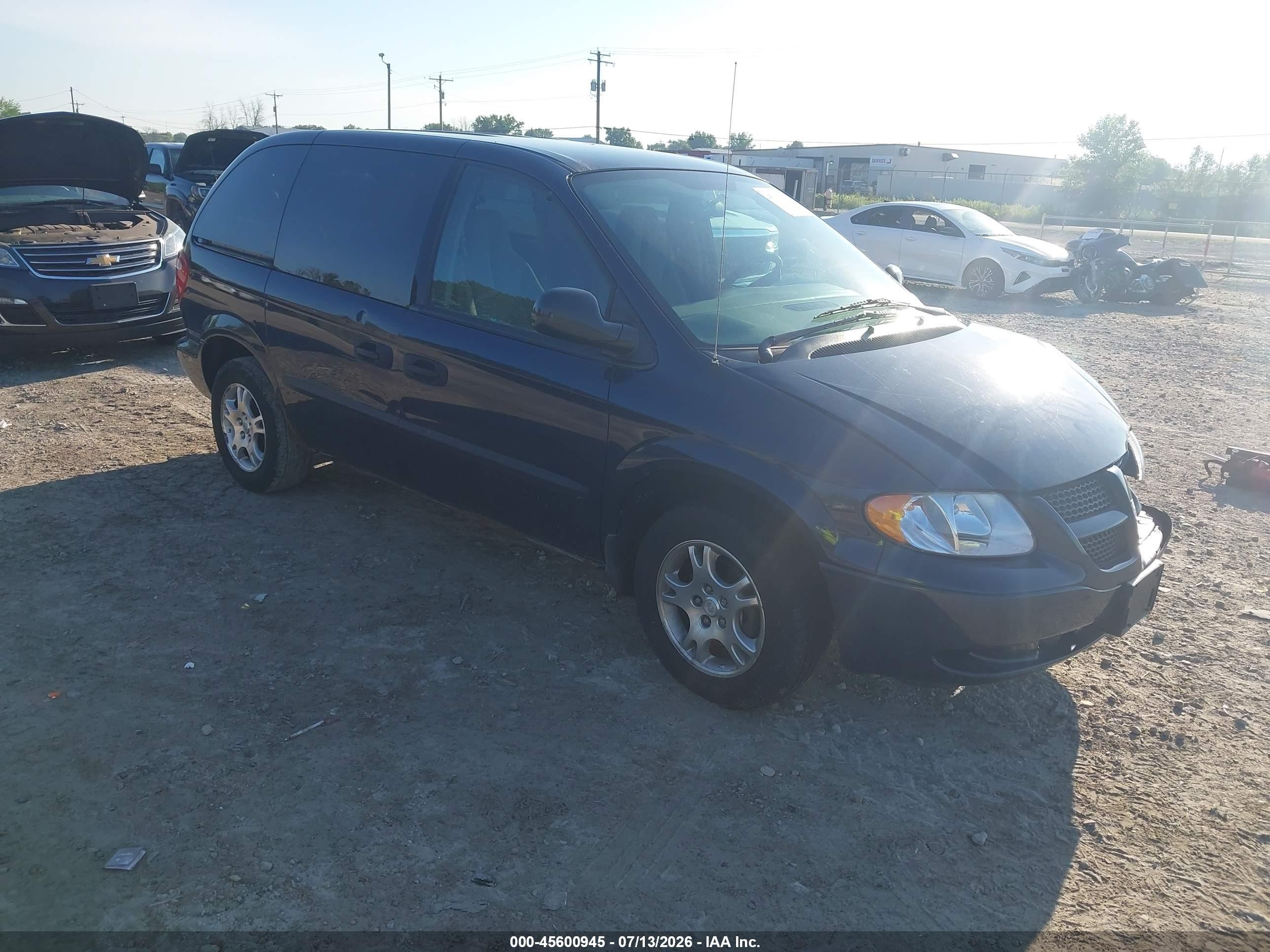 2003 Dodge Caravan Se Blue vin: 1D4GP25R33B290629