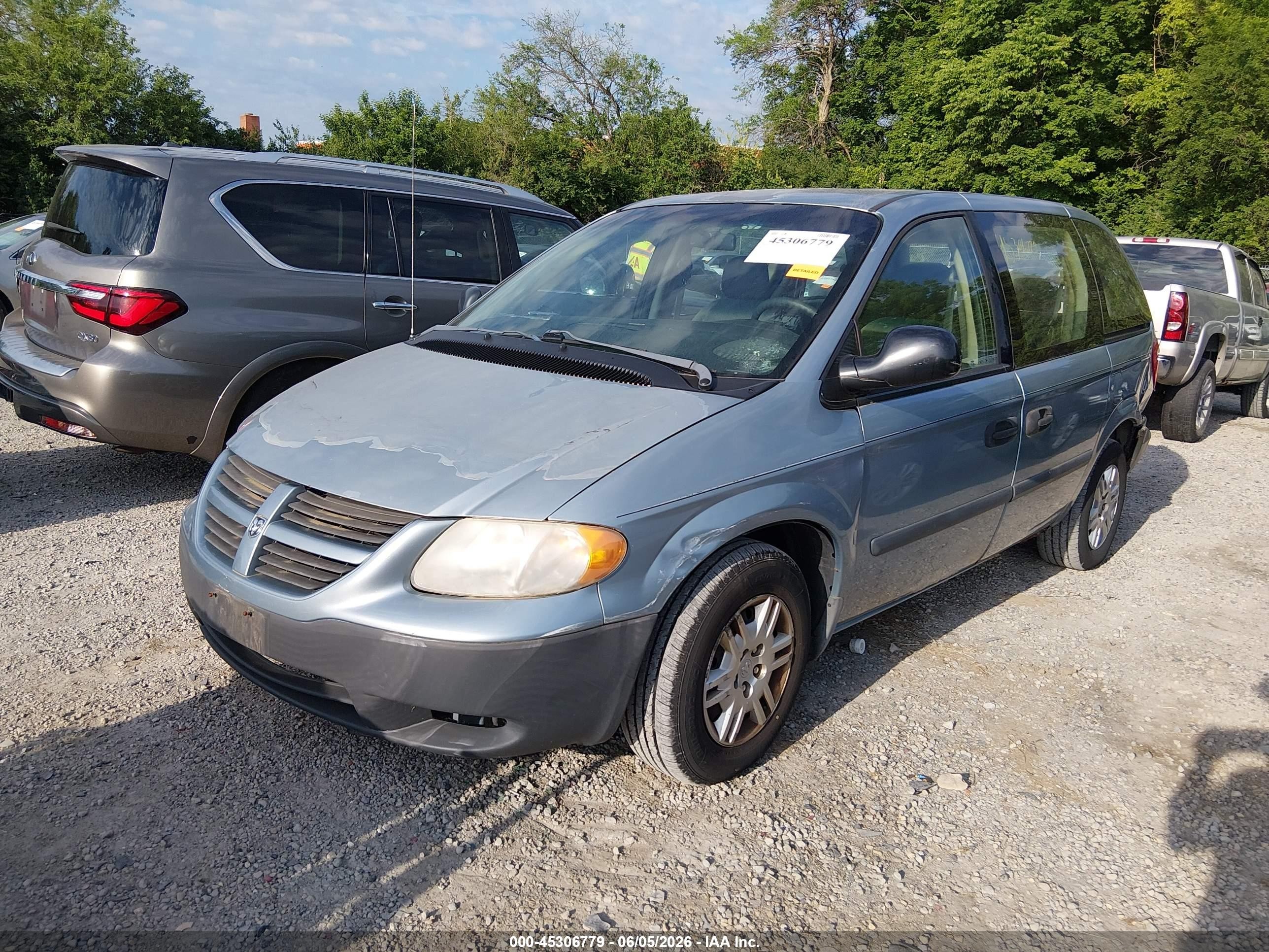2006 Dodge Caravan Se Light Blue vin: 1D4GP25R46B626552