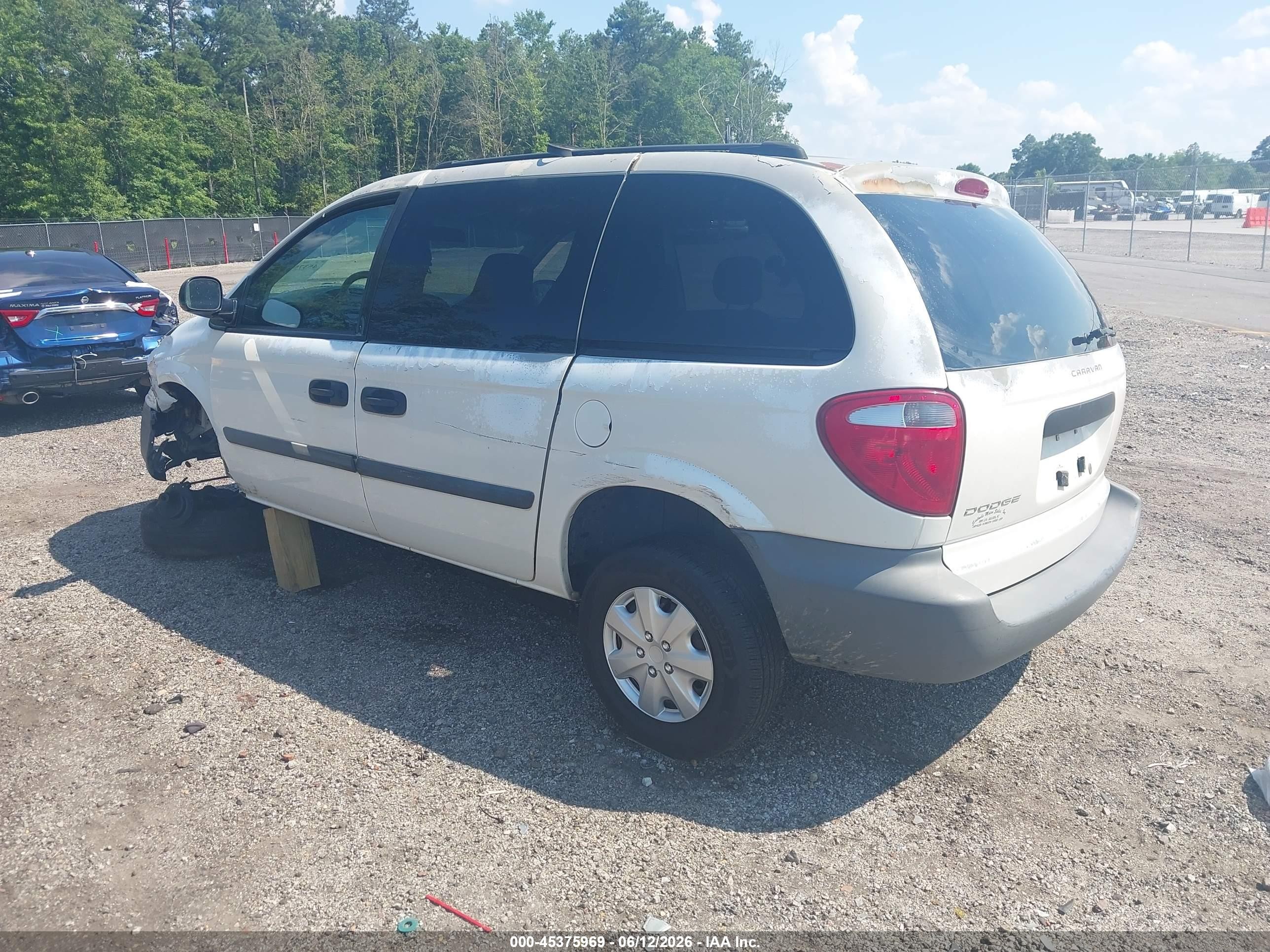 2005 Dodge Caravan Se White vin: 1D4GP25R75B179598