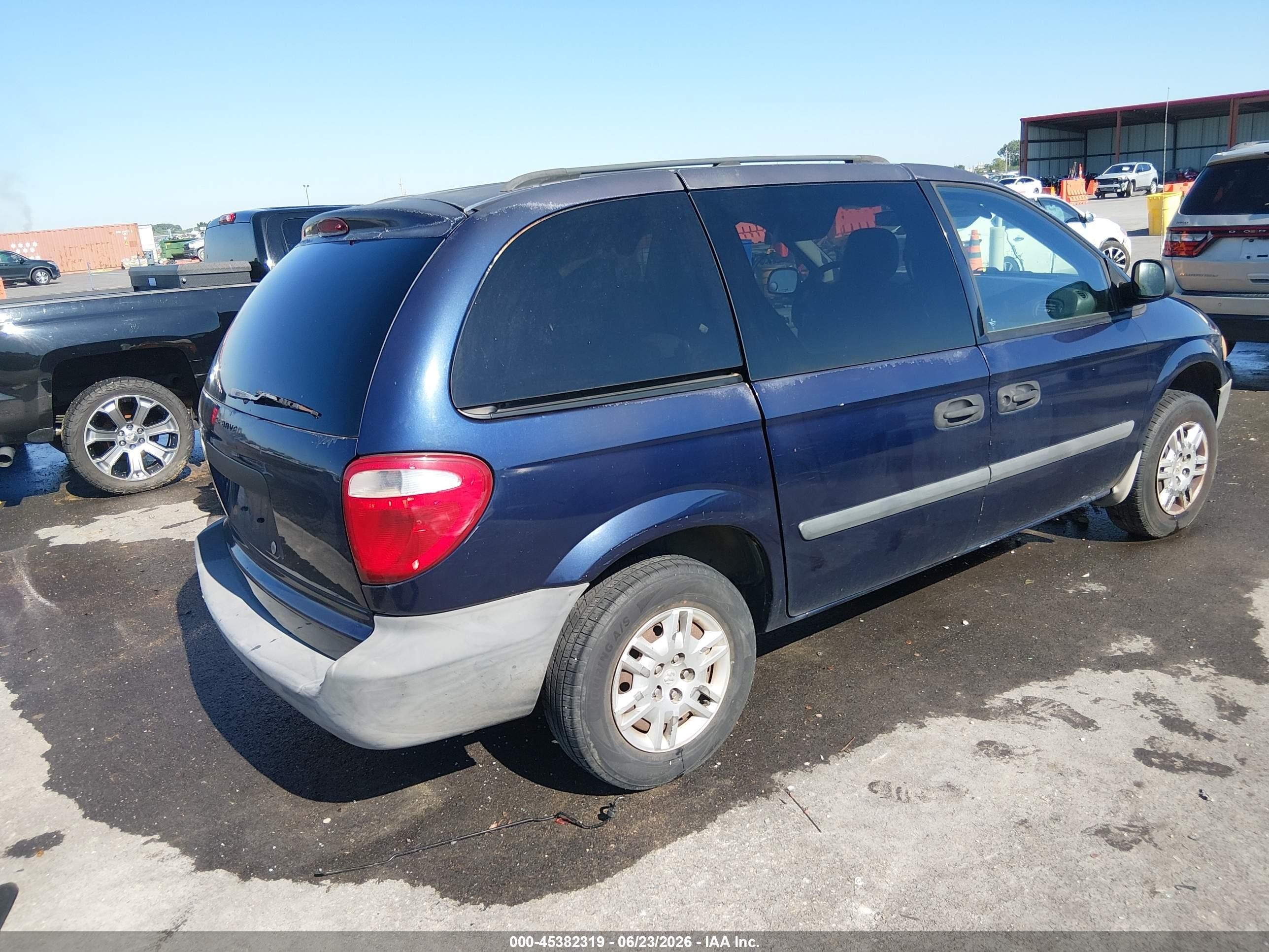 2006 Dodge Caravan Se Blue vin: 1D4GP25R96B620262