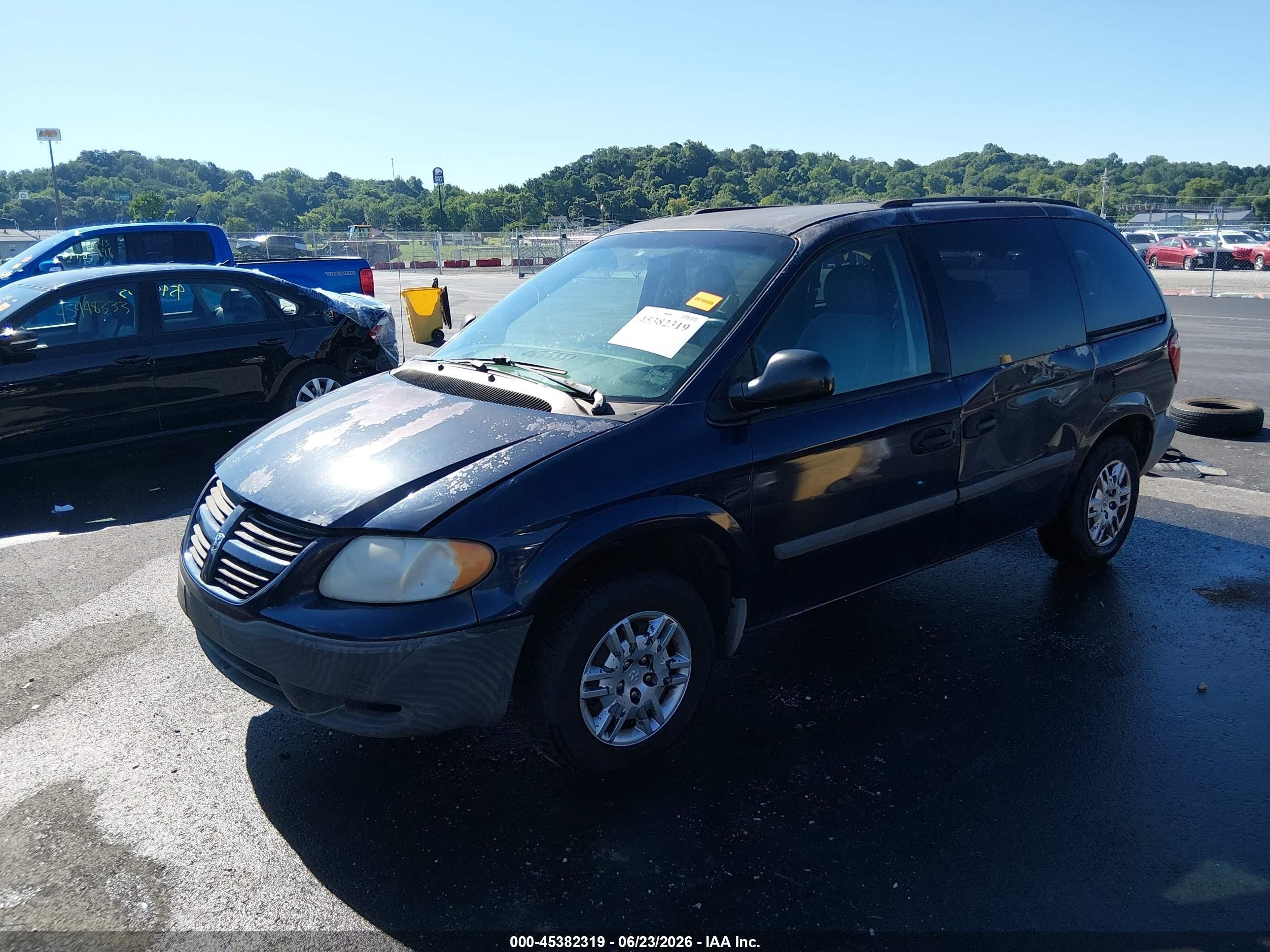 2006 Dodge Caravan Se Blue vin: 1D4GP25R96B620262