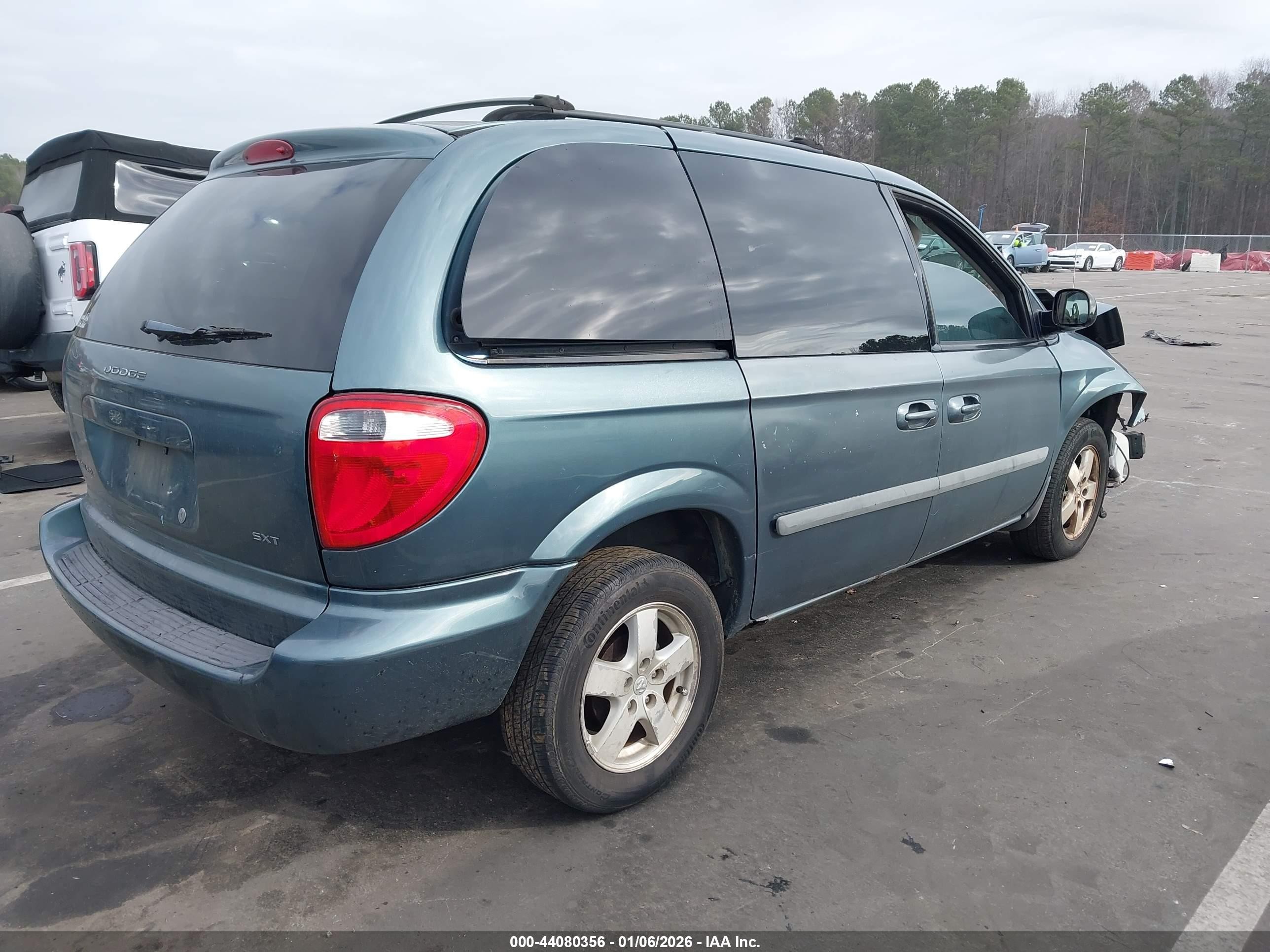 2007 Dodge Caravan Sxt Blue vin: 1D4GP45R07B199643