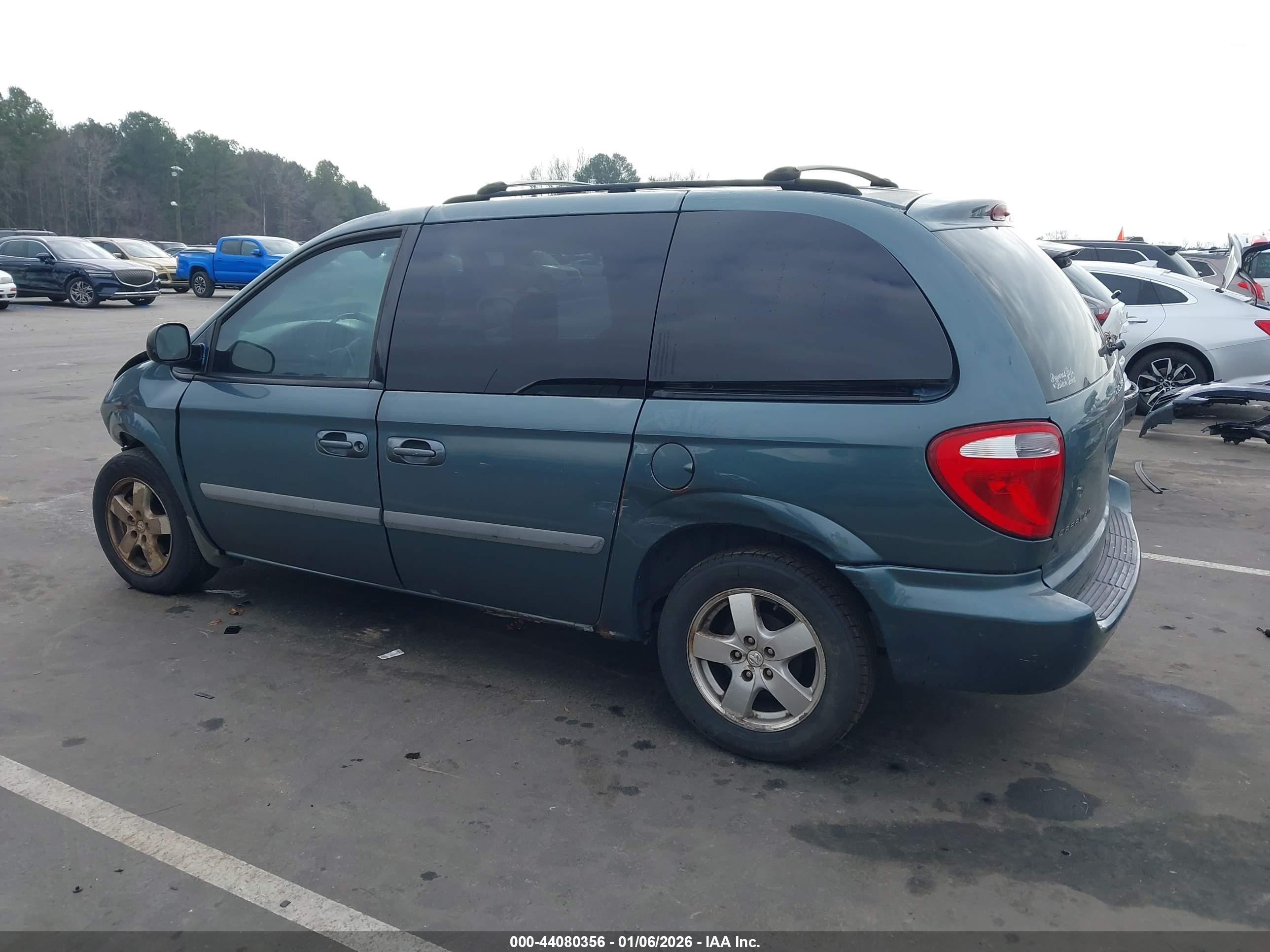 2007 Dodge Caravan Sxt Blue vin: 1D4GP45R07B199643