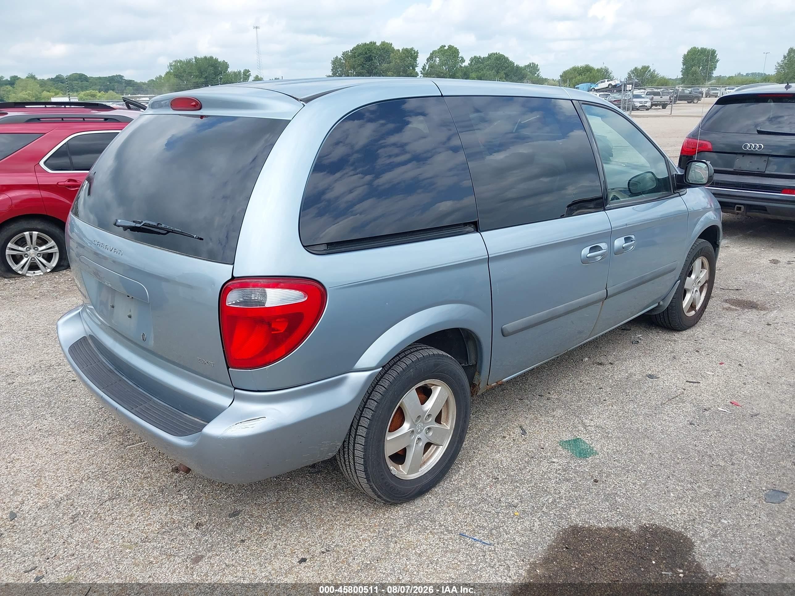 2006 Dodge Caravan Sxt Light Blue vin: 1D4GP45R16B759801