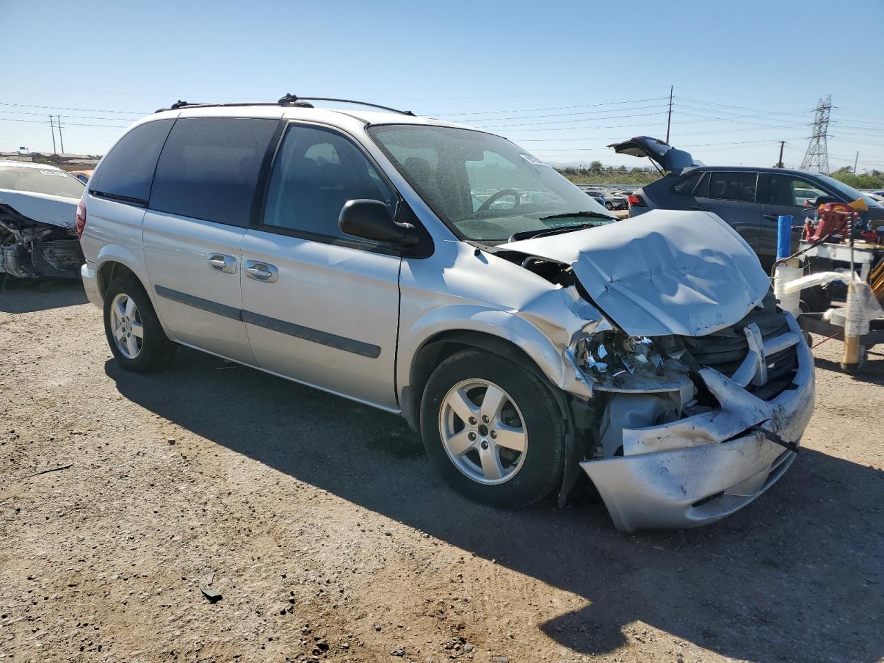 2006 Dodge Caravan Sxt Серебряный vin: 1D4GP45R26B509662