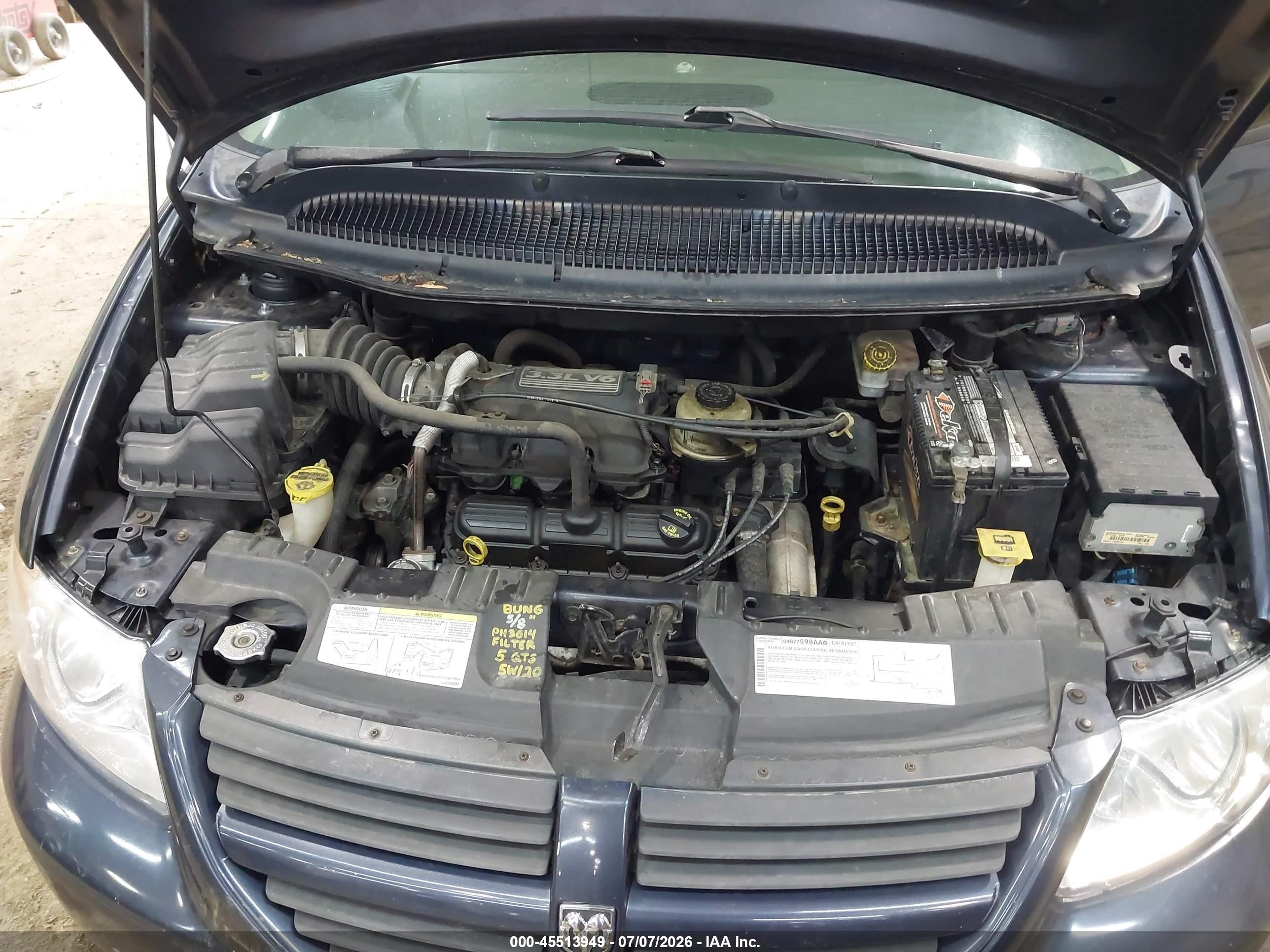 2007 Dodge Caravan Sxt Purple vin: 1D4GP45R27B154090
