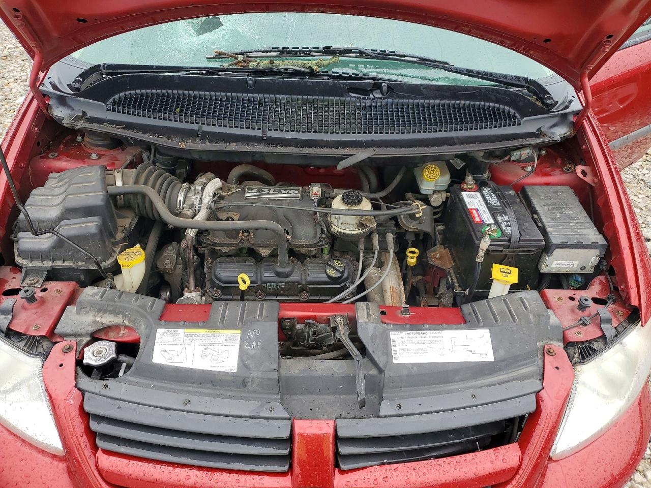 2007 Dodge Caravan Sxt Burgundy vin: 1D4GP45R27B161279