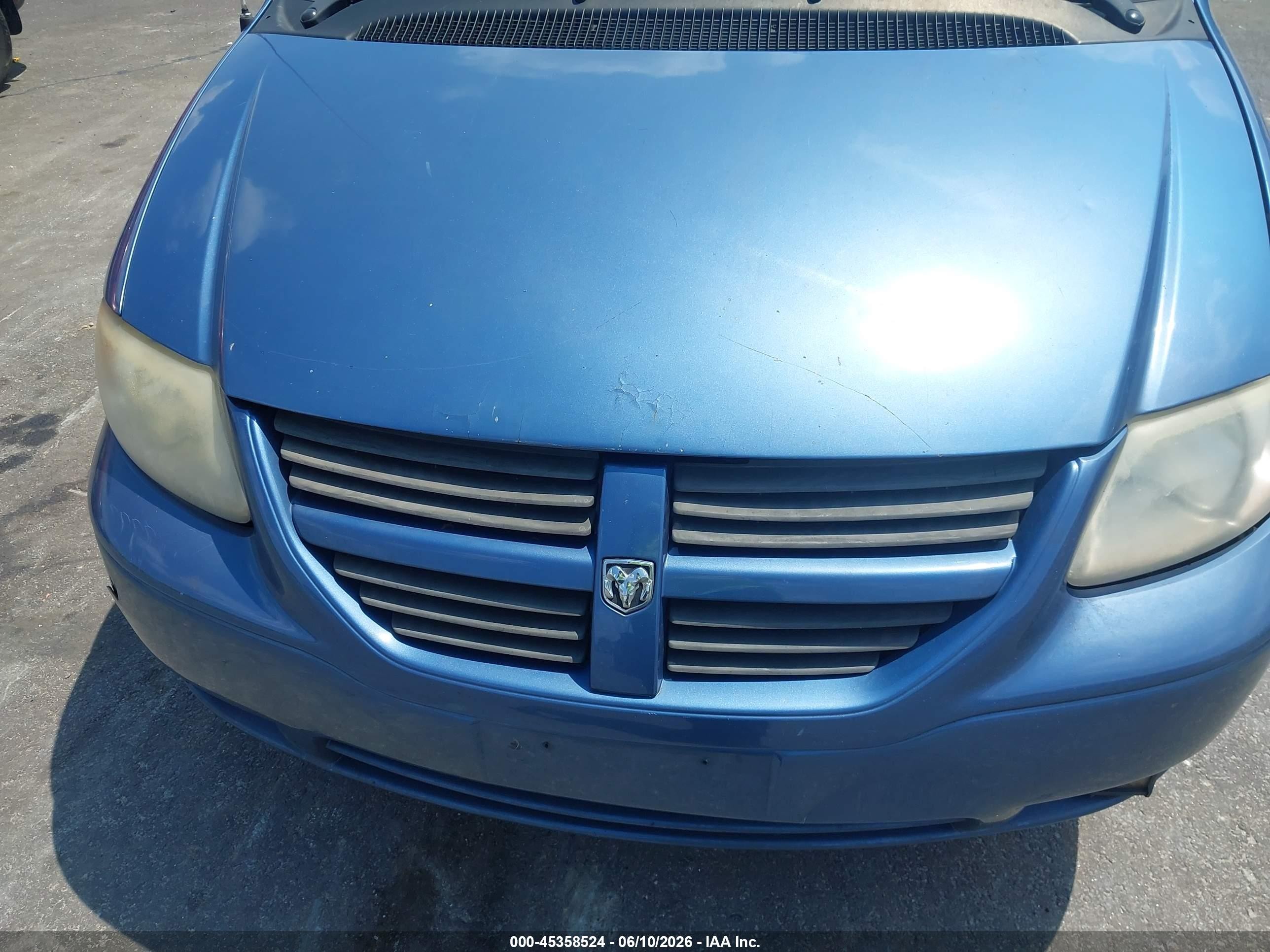 2007 Dodge Caravan Sxt Blue vin: 1D4GP45R27B228723