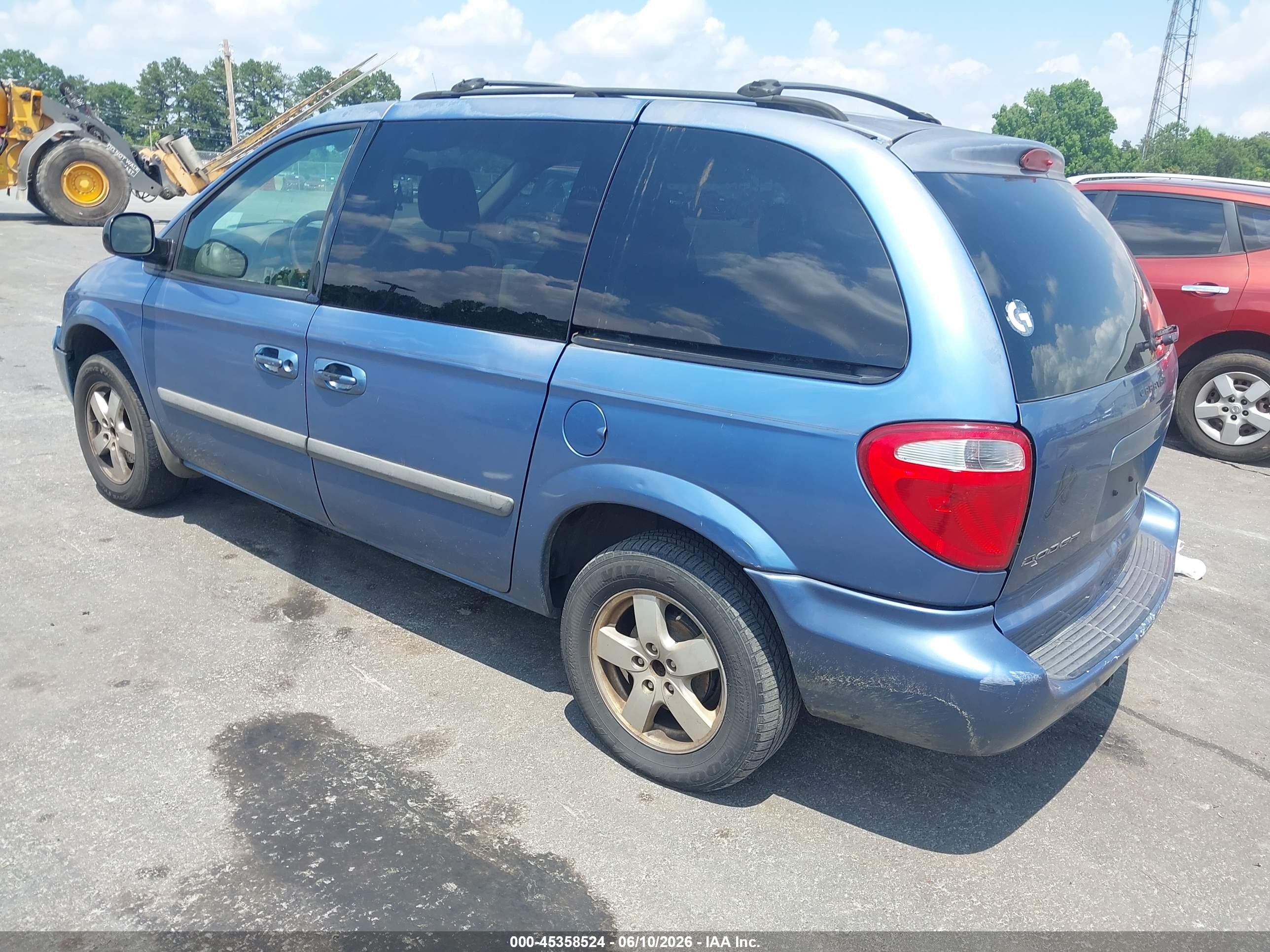 2007 Dodge Caravan Sxt Blue vin: 1D4GP45R27B228723