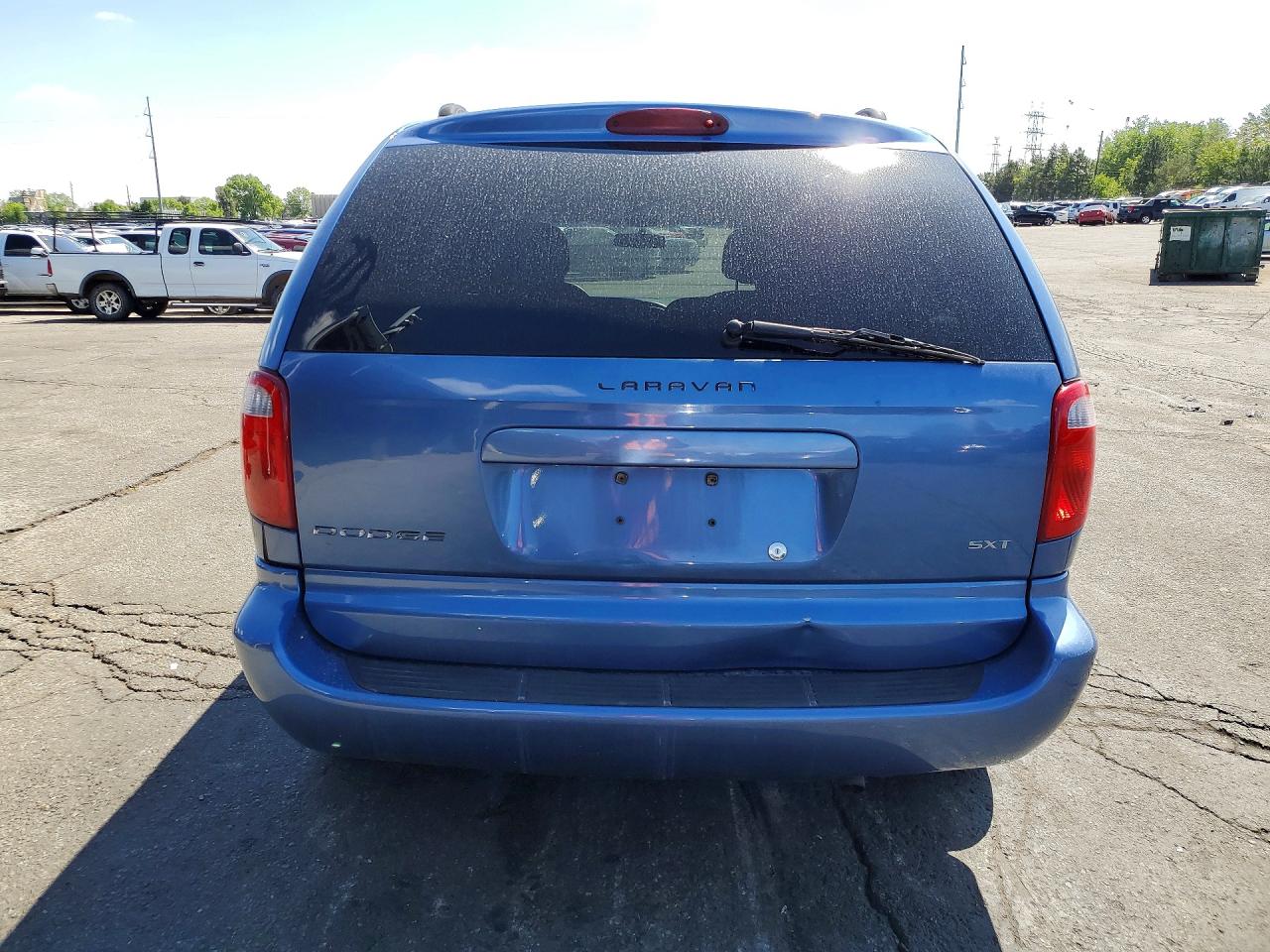2007 Dodge Caravan Sxt Blue vin: 1D4GP45R37B157970