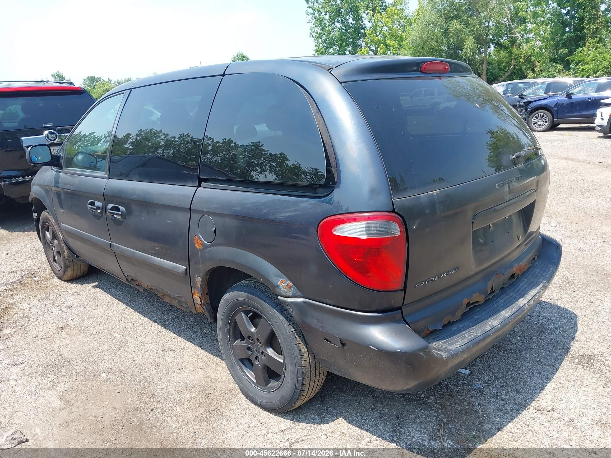 2007 Dodge Caravan Sxt Black vin: 1D4GP45R37B198437