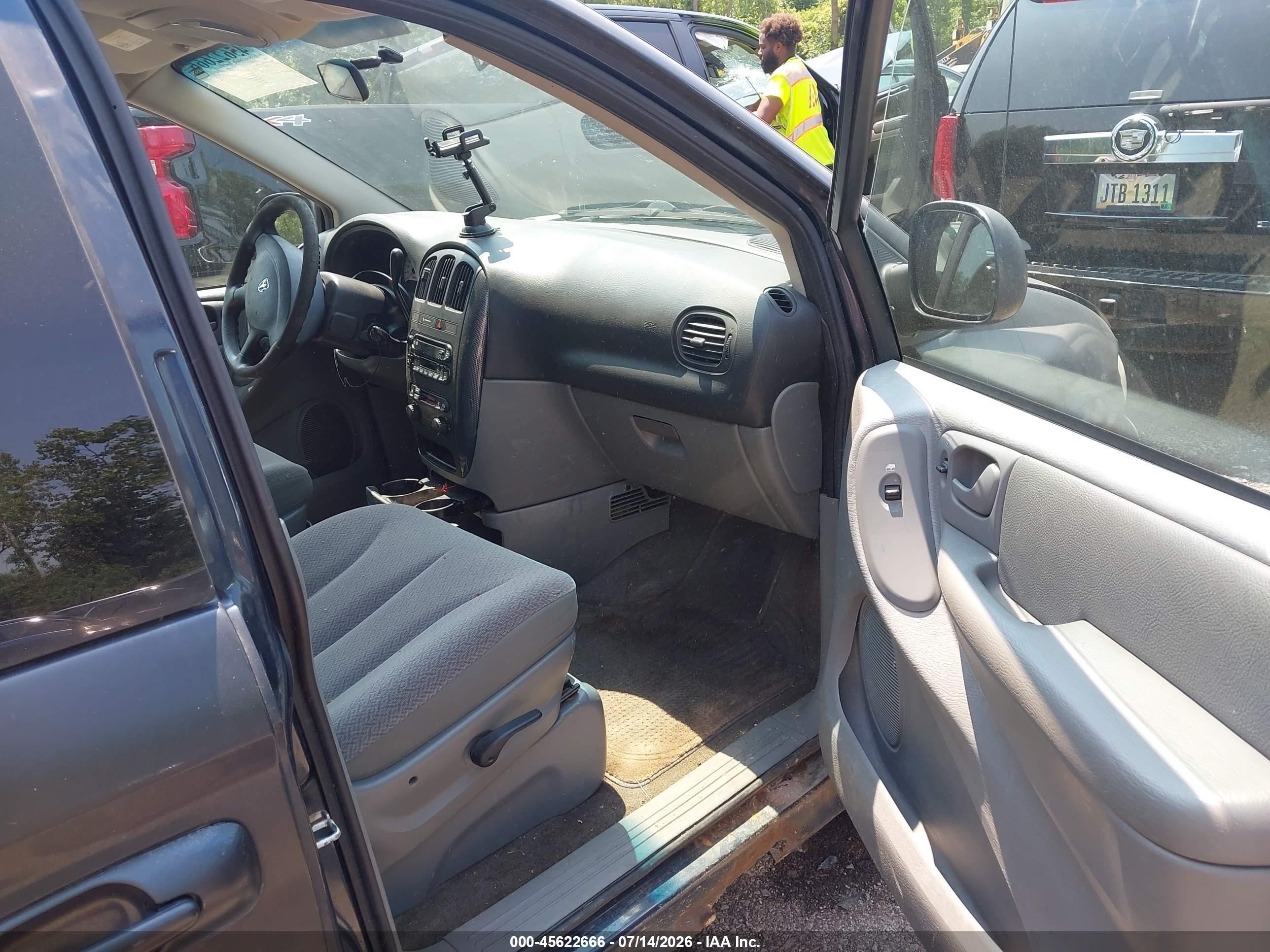 2007 Dodge Caravan Sxt Black vin: 1D4GP45R37B198437