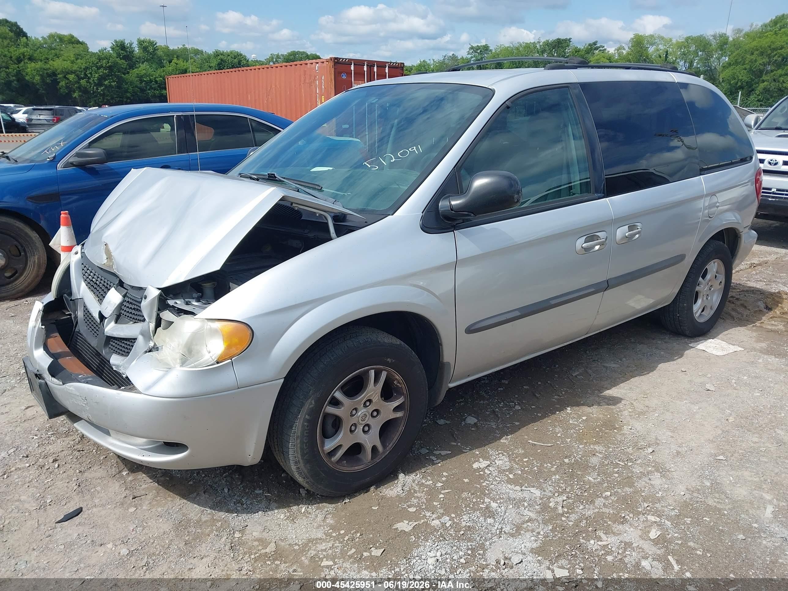 2004 Dodge Caravan Sxt Gray vin: 1D4GP45R44B512091